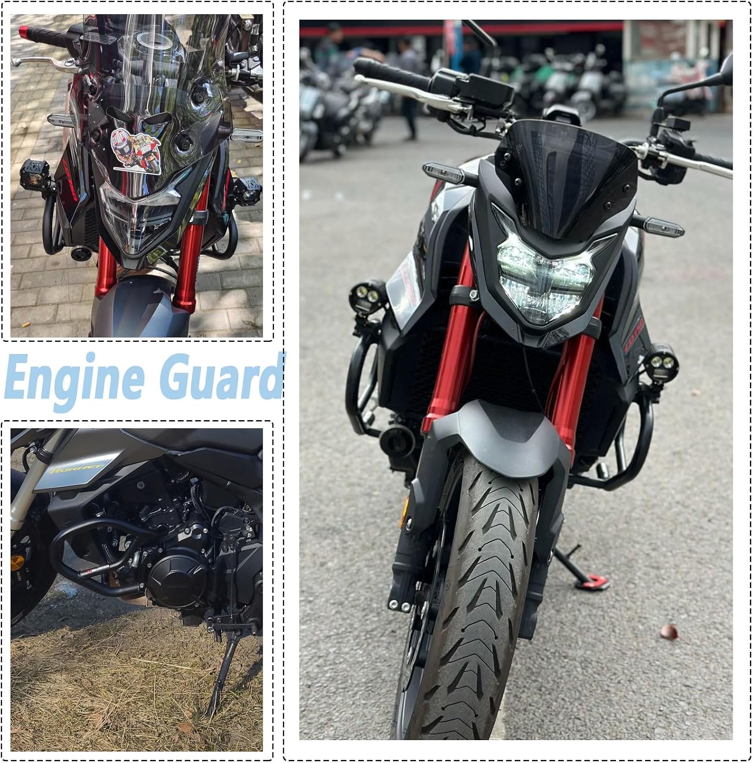 Motorcycle Engine Guard Highway Freeway Bar Crash Bar Bumper Protector Falling Protection Compatible with Ho&n&da CB750 CB 750 CB-750 Honrnet Accessories 2022-2025