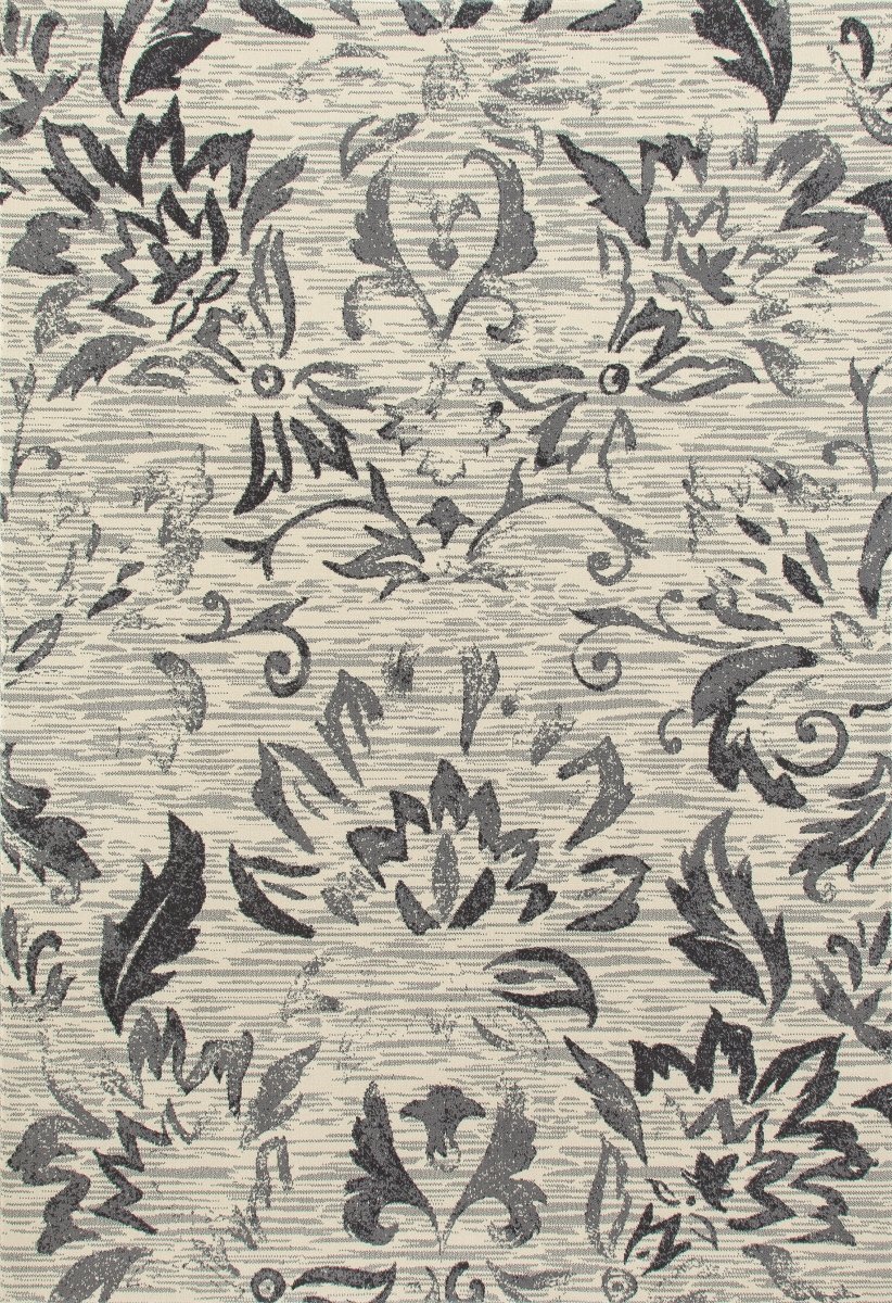 5 x 8 ft. Bastille Collection Faded Beauty Woven Area Rug, Light Gray