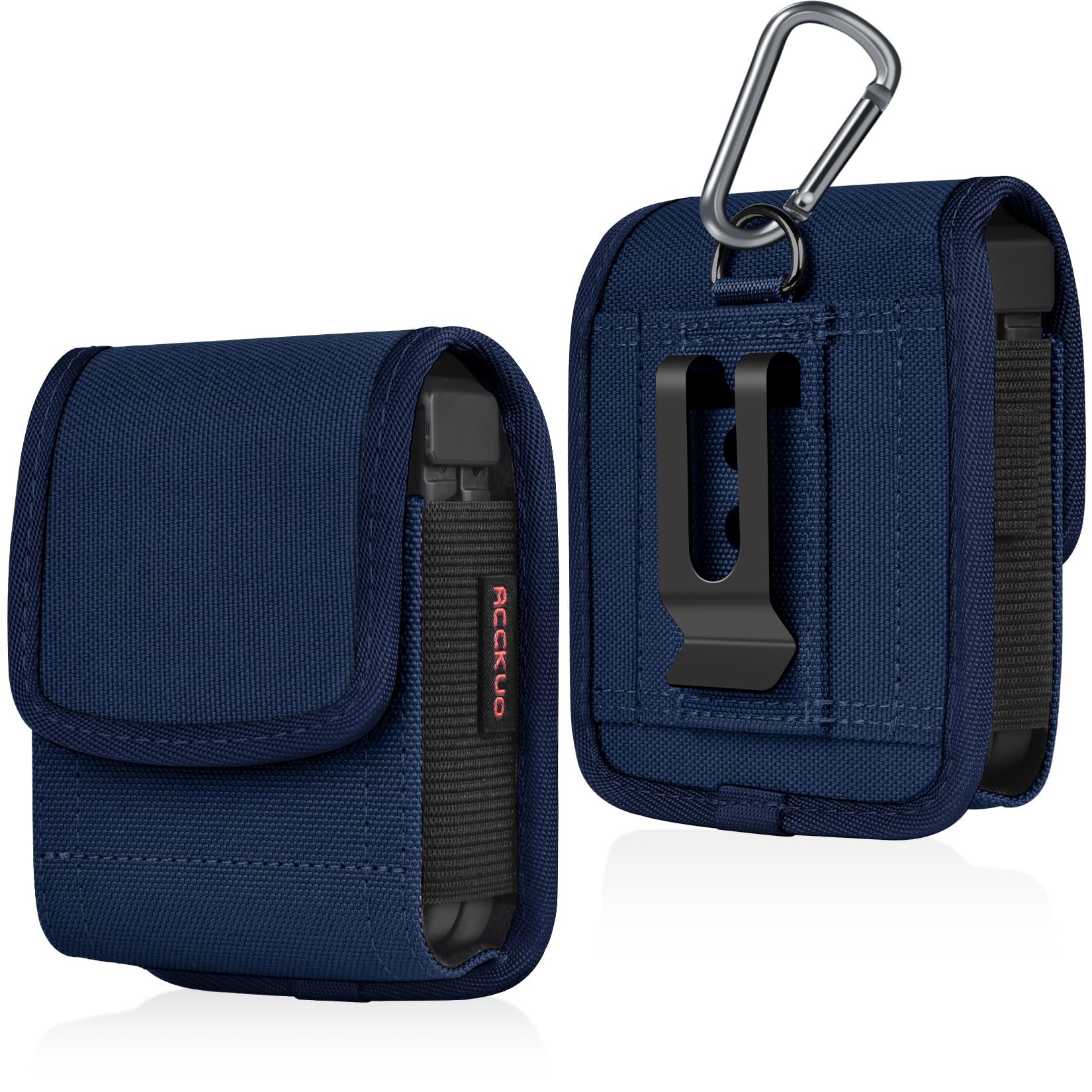 ACCKUO Funda con clip para cinturón y cierre magnético compatible con Samsung Galaxy Z Flip 4/5/6, funda de nailon para teléfono celular, color azul