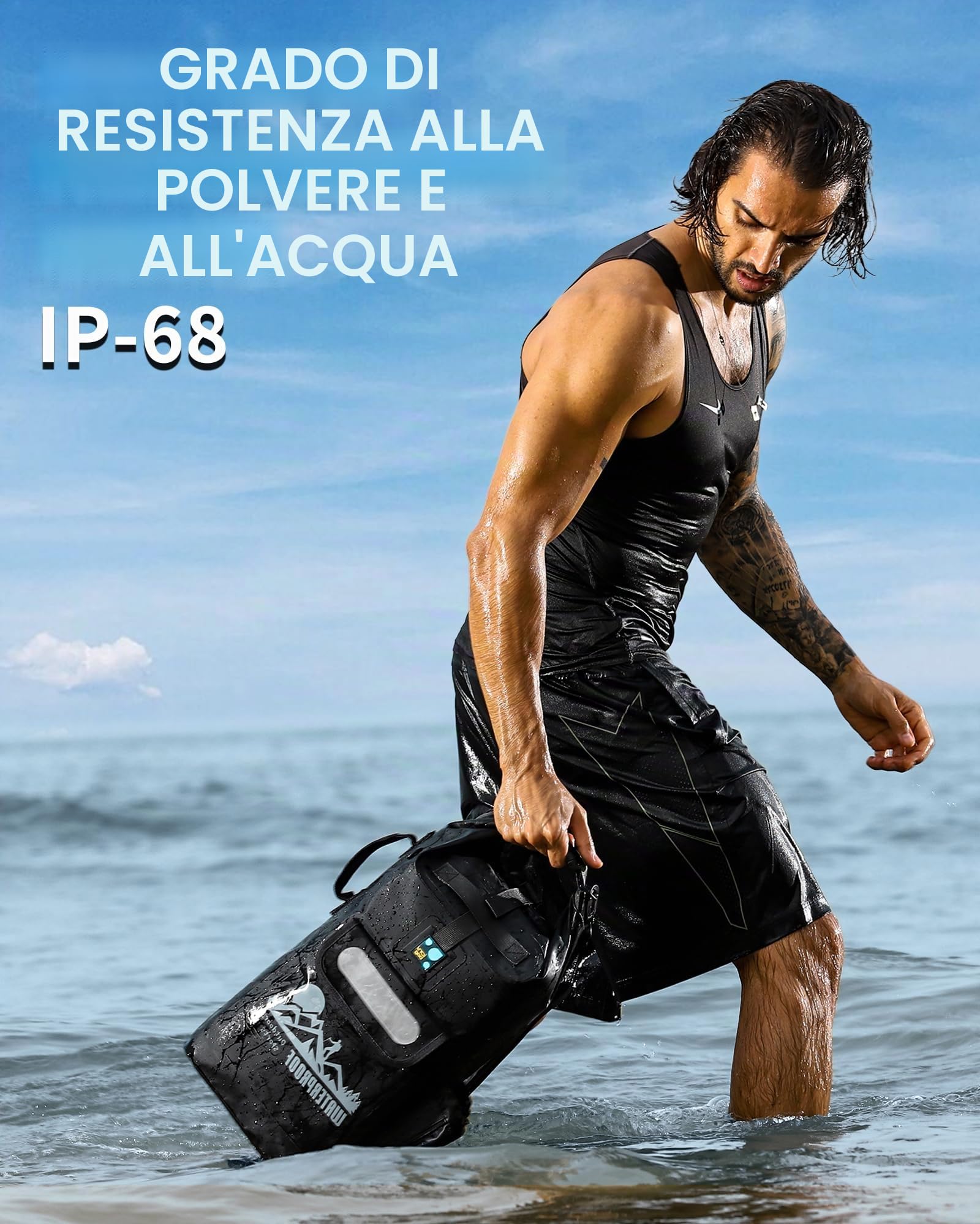 IDRYBAG Zaino Impermeabile Sacco Secco Galleggiante 20L/30L/40L, Sacchi Impermeabili per Zaino per Uomini, Sacco Secco Impermeabile per Kayak