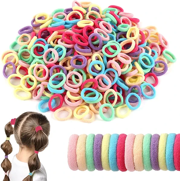 500PCS Baby Hair Ties, Toddler Hair Ties for Girls, Elastics Hair Bands, Colorful Hair Accessories, No Damage Ponytail Holders No Crease for Baby Infants for Little Girls