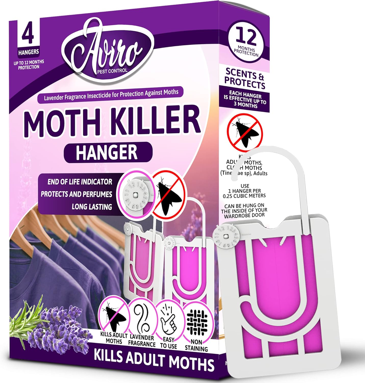 Aviro Moth Killer Hanging Moth Repellent For Wardrobes With Natural