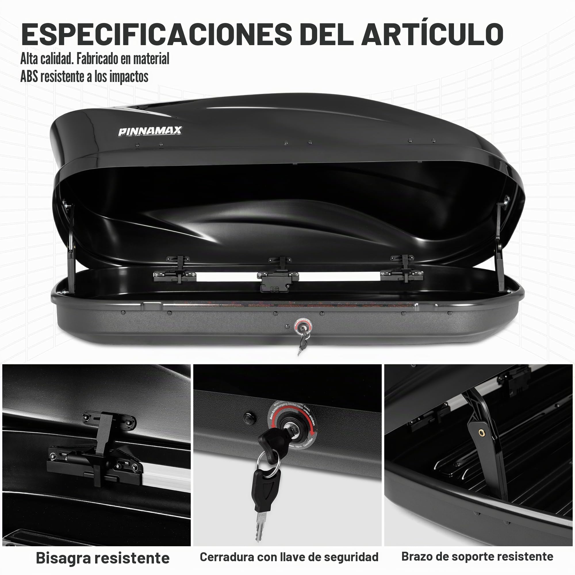 Cofre de techo de 400 L con cerradura, para coche, apertura por ambos lados, impermeable, para portaequipajes de techo, para SUV Combi Van (400 L)