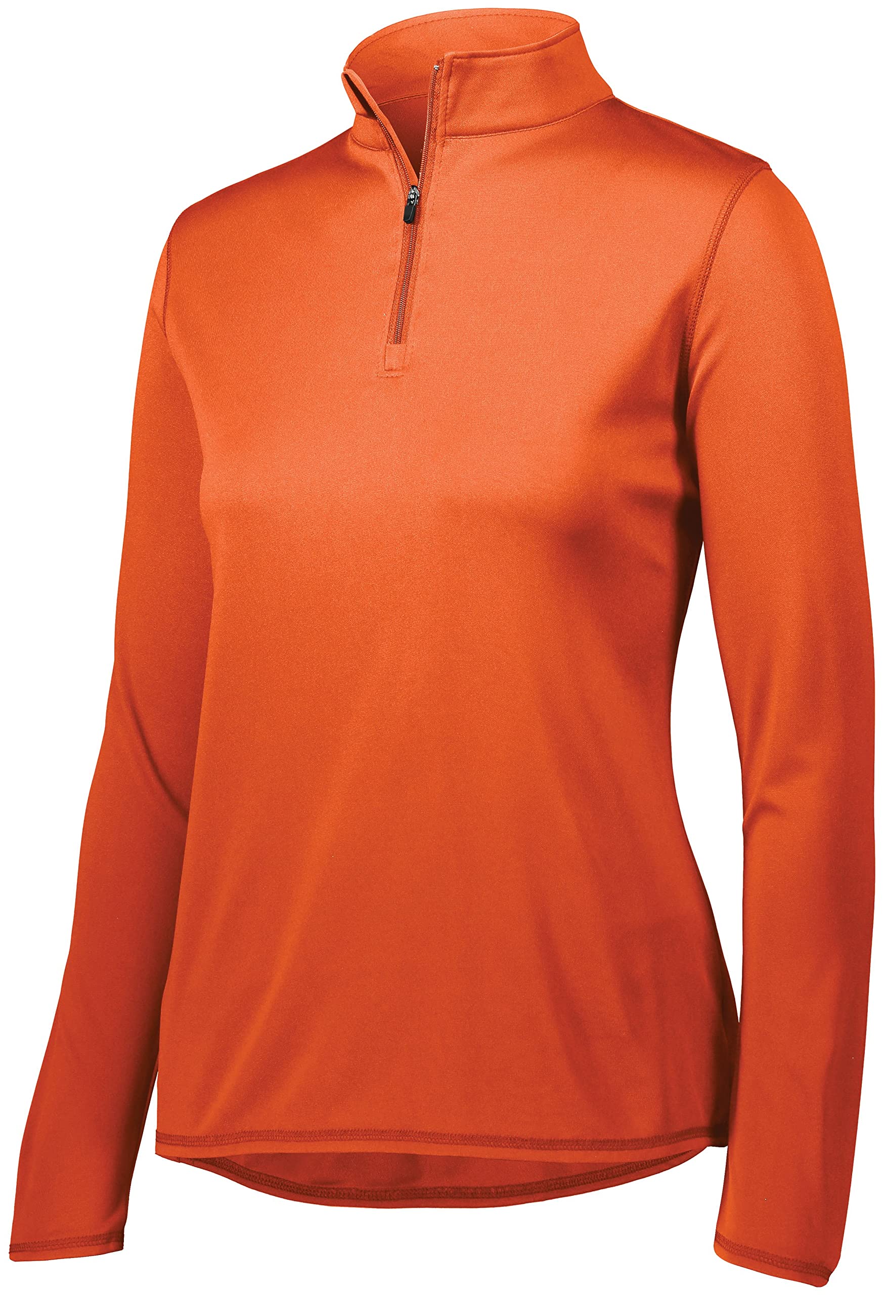 Augusta Sportswear Ladies Attain Wicking 1/4 Zip Pullover - Women's Running Long Sleeve Jacket with Sun Protection, Orange, Medium