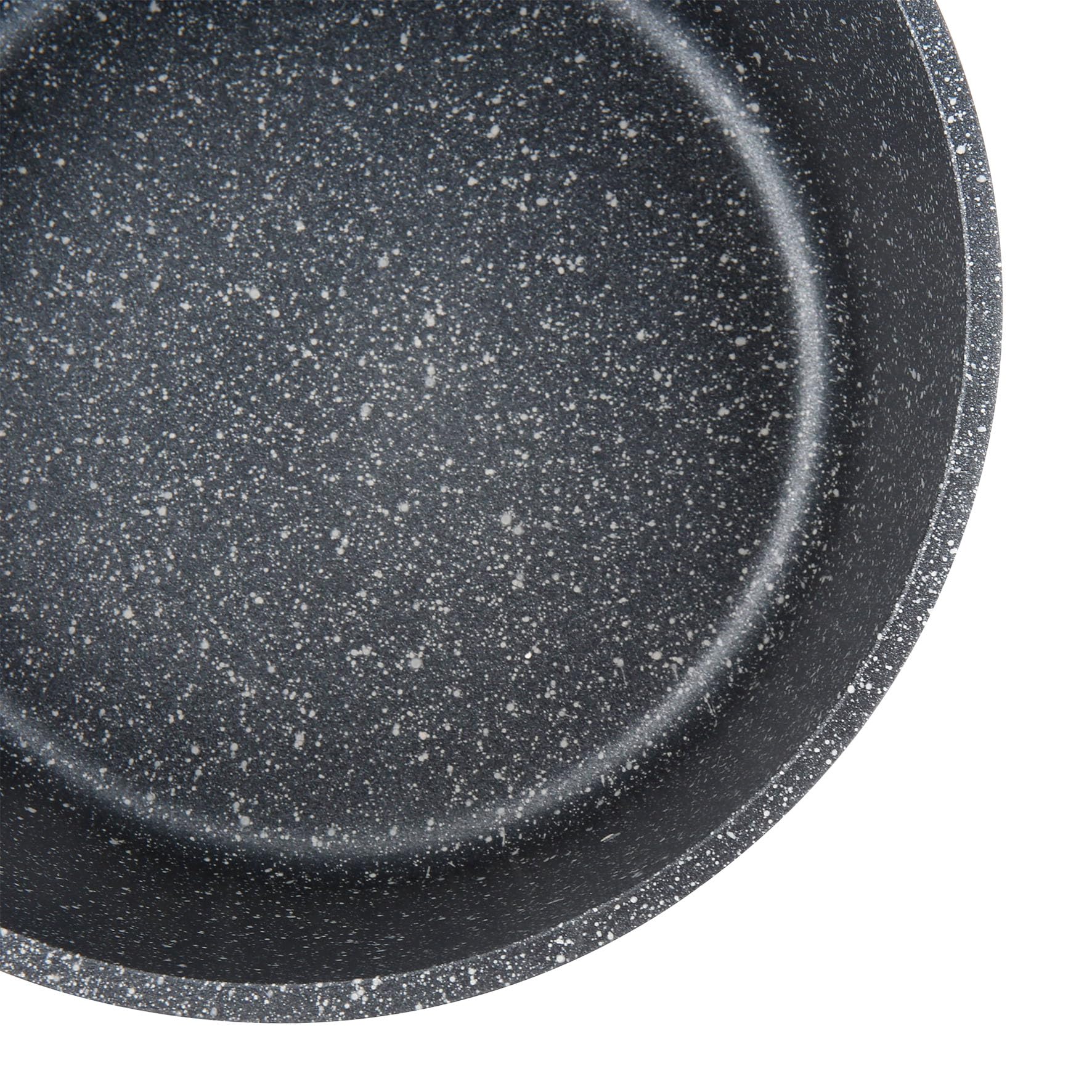 Sitram 711705 Steelpan uit de serie Granité, 16 cm, van zwart gesmeed aluminium, binnencoating in steenlook, antiaanbaklaag, zonder PFOA, voor alle