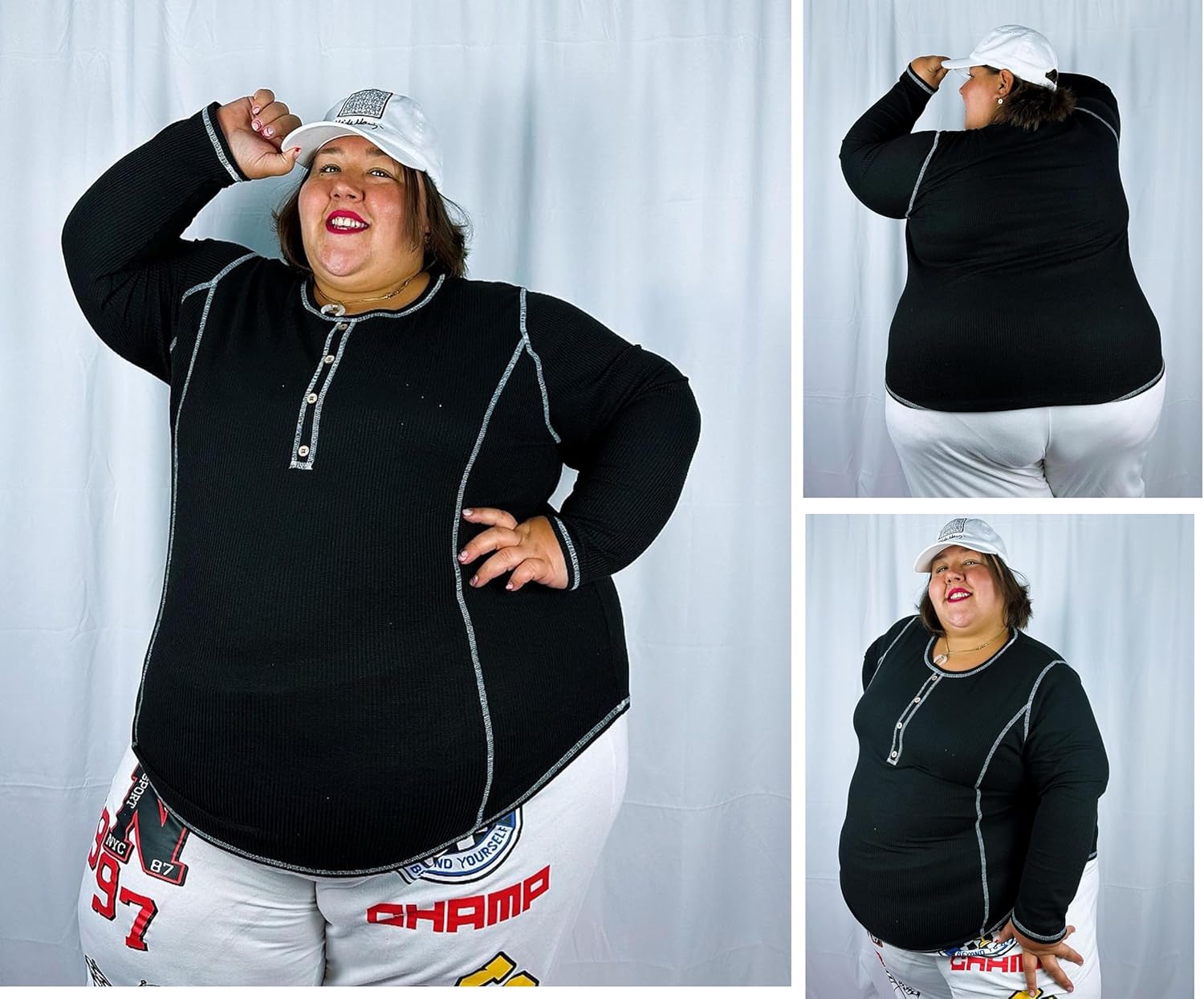 RITERA Plus Size Tops for Women Color Block Long Sleeve Shirts Casual Crewneck Tunics Fall Winter XL-5XL - Image 2