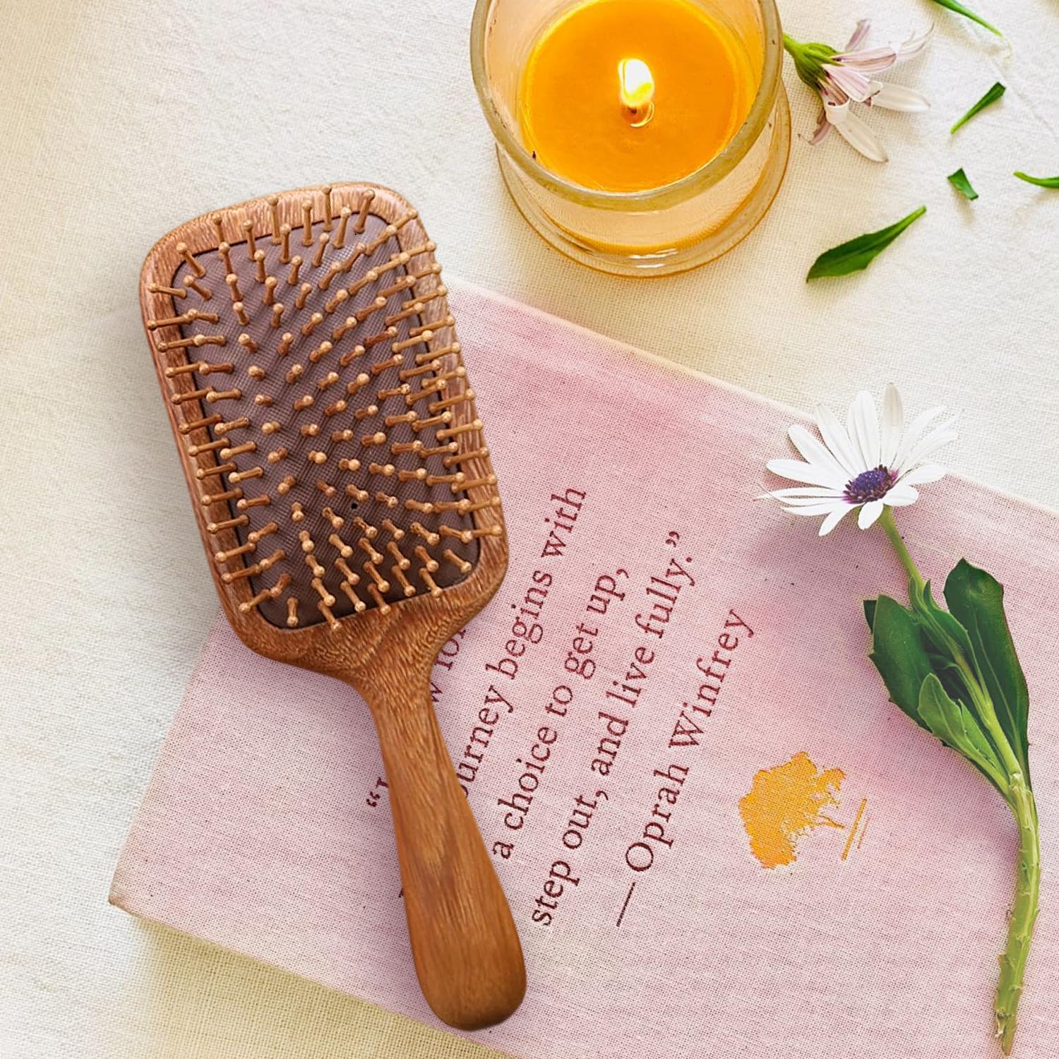 Haarbürsten für Damen, Herren, Kinder, natürliches grünes Sandelholz, Holzhaarbürste mit ergonomischem Griff, verbessert den Glanz, entwirrende Haarbürste für trockenes, lockiges, dickes, dünnes