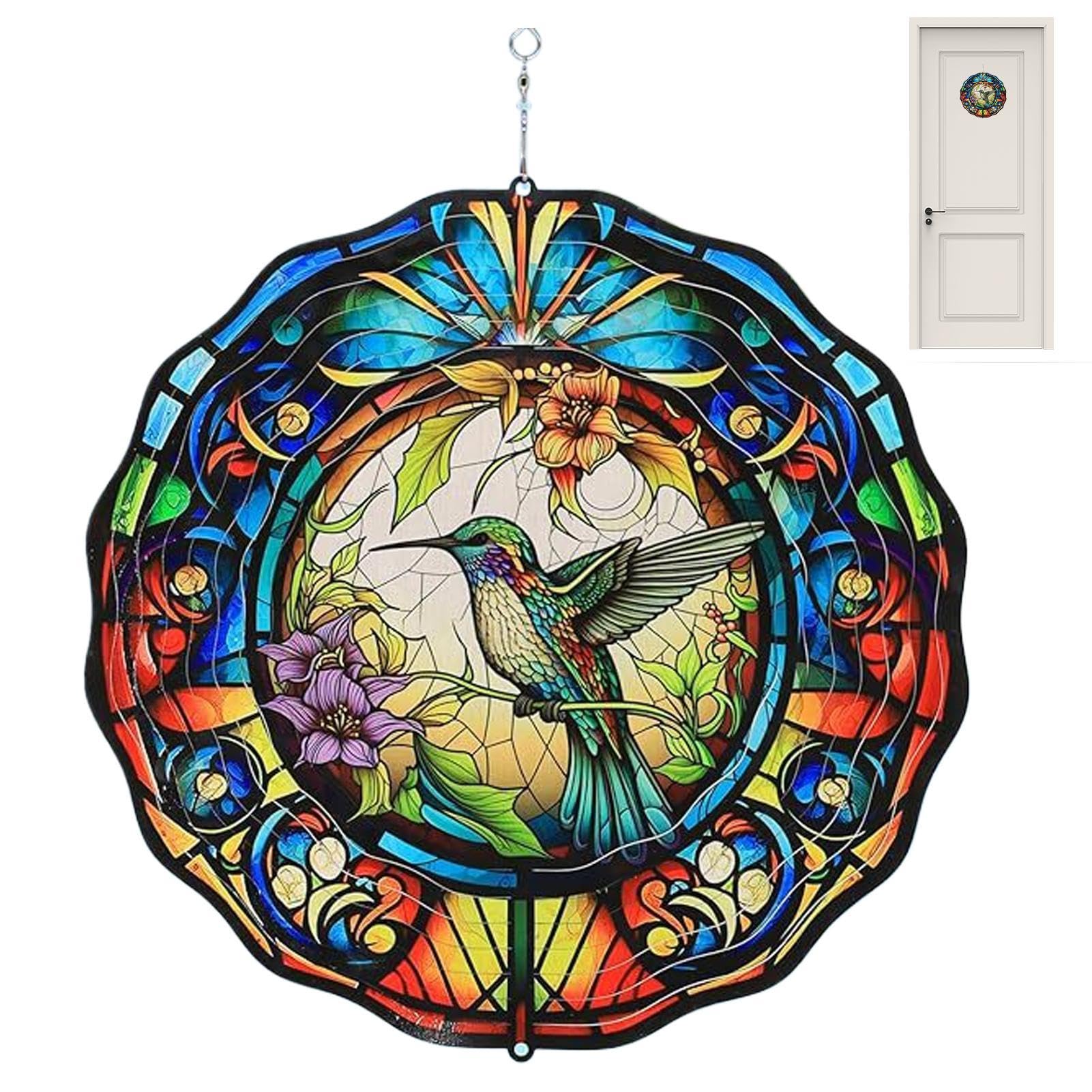 Spinner De Vent Colibris 3D En Métal - Ornement Cinétique Jardin Suspendu