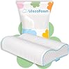 Viscofoam Çift Taraflı Yüksek Boyun Destekli Ortopedik Yastık Visco Yastık - 55x35x12-11cm