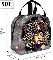 Vista 4 de Bolsa de almuerzo para mujeres afroamericanas, reutilizable, con aislamiento mágico, portátil, para viajes, senderismo, trabajo, regalos