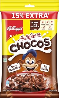 Kellogg's New Multigrain Chocos, 127G | Multigrain Energy, More Chocolatey | No-maida | Power Of 5 Nutrients Protein, Fibre, Iron, Calcium, Vitamins | Kids Breakfast Cereal
