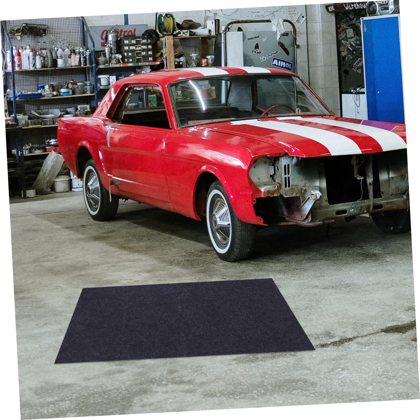 Ölauffangmatte für Garagenboden 91,5x122cm rutschfest Wasserfest aus Filz Waschbar für Werkstatt und Fahrzeugpflege