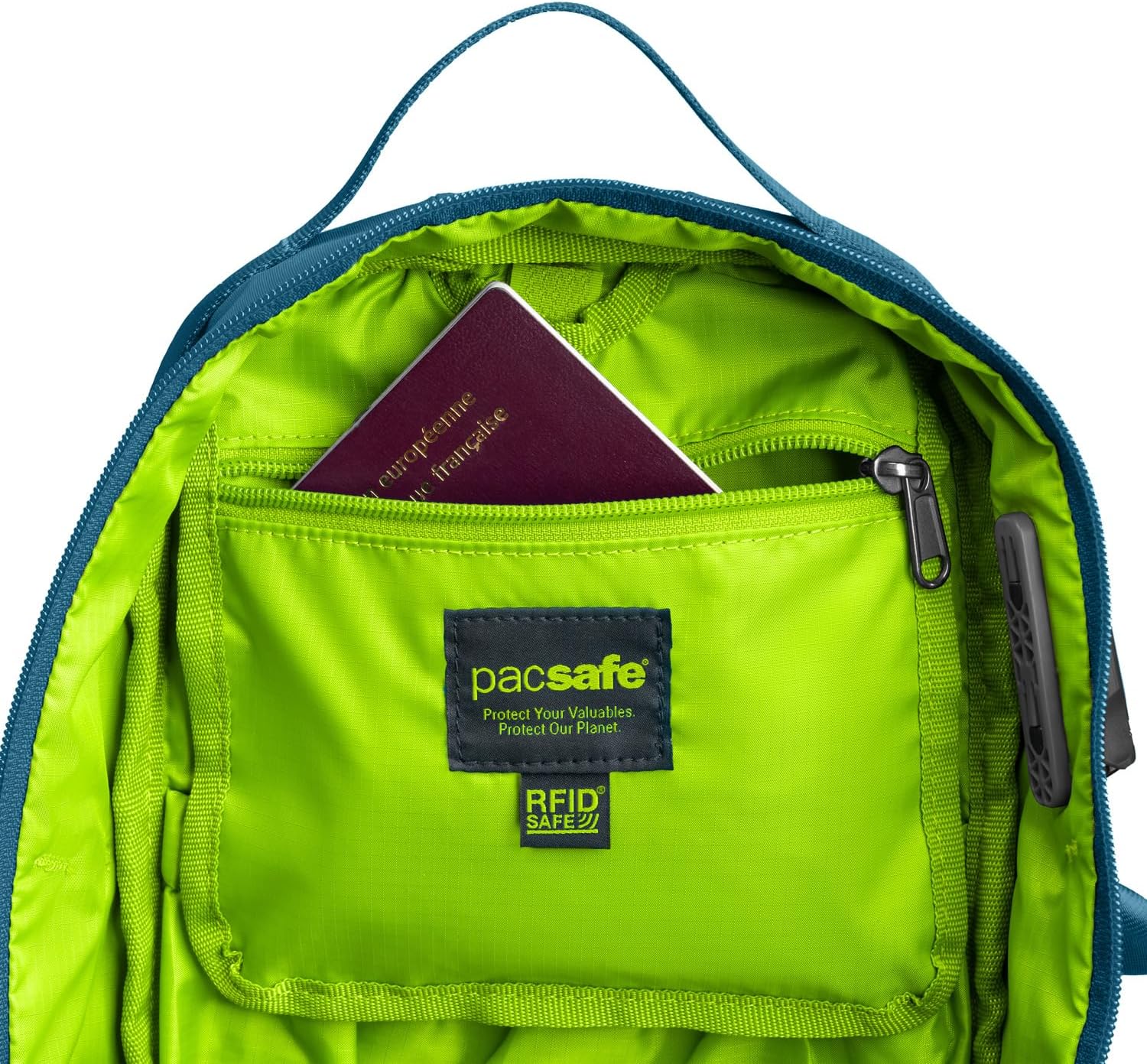 Pacsafe ECO 12L Anti Theft Sling Backpack, Tidal Teal