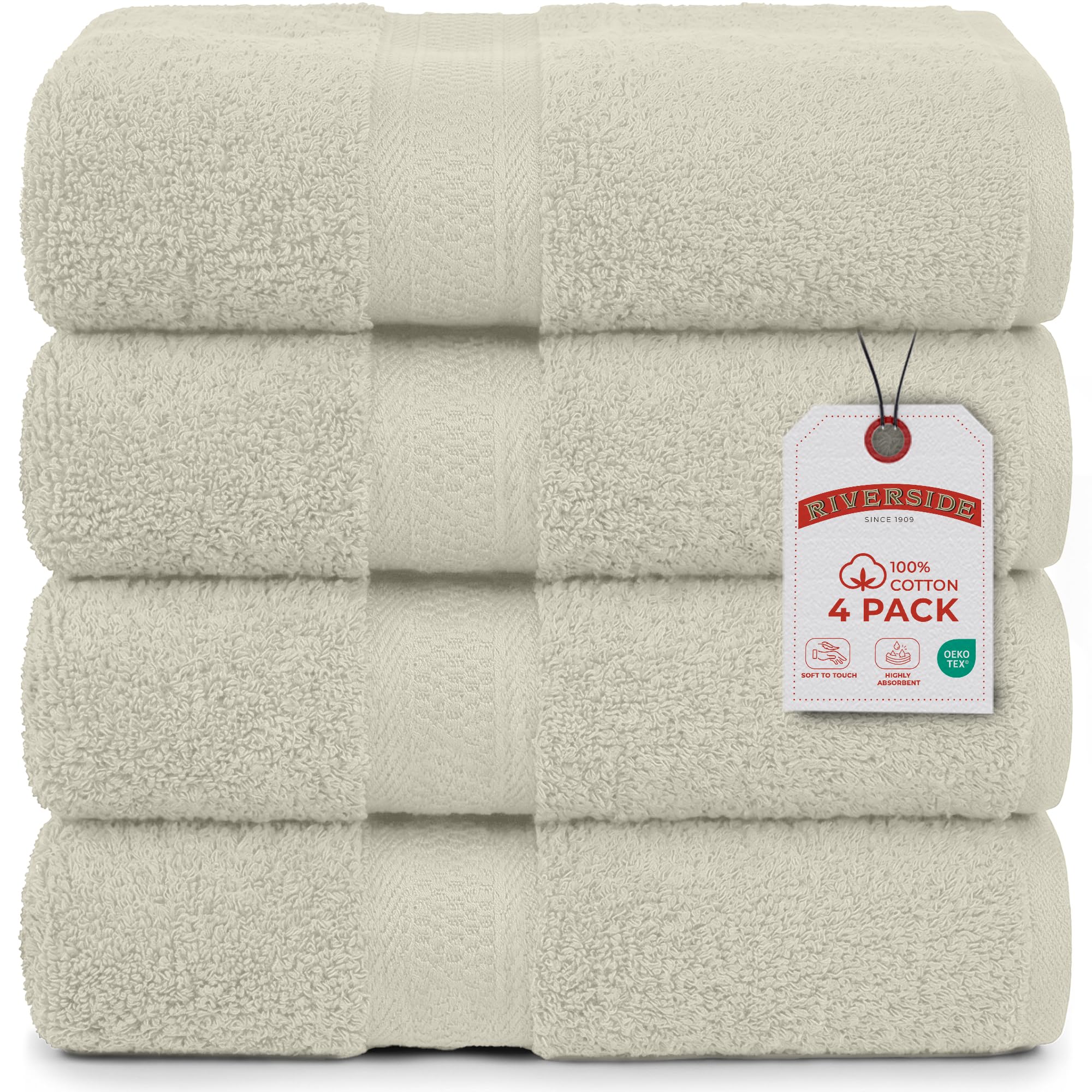 RIVERSIDE Luxury Bath Towels - 4 Pack, Purple -17 RIVERSIDE Luxury Bath Towels - 4 Pack, Purple -17