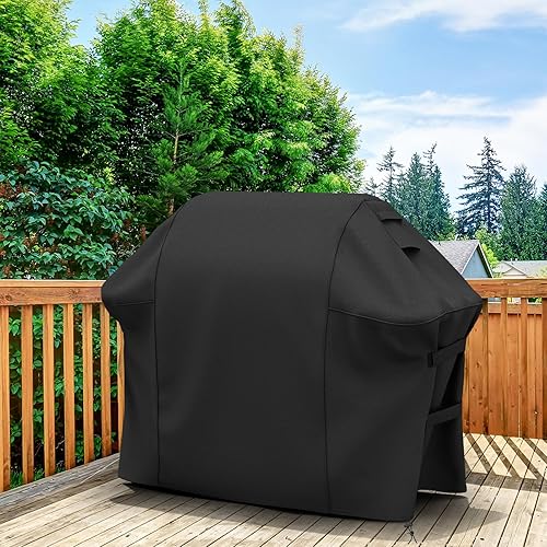 Miniatura 7 de Funda para parrilla Weber Genesis serie 300, correas dobles y rejillas de ventilación integradas, resistente y resistente al agua, se adapta a