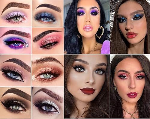 Miniatura 8 de Paleta de sombras de ojos con purpurina 10 colores brillantes de sombra de ojos altamente pigmentada juego de maquillaje de larga duración dorado