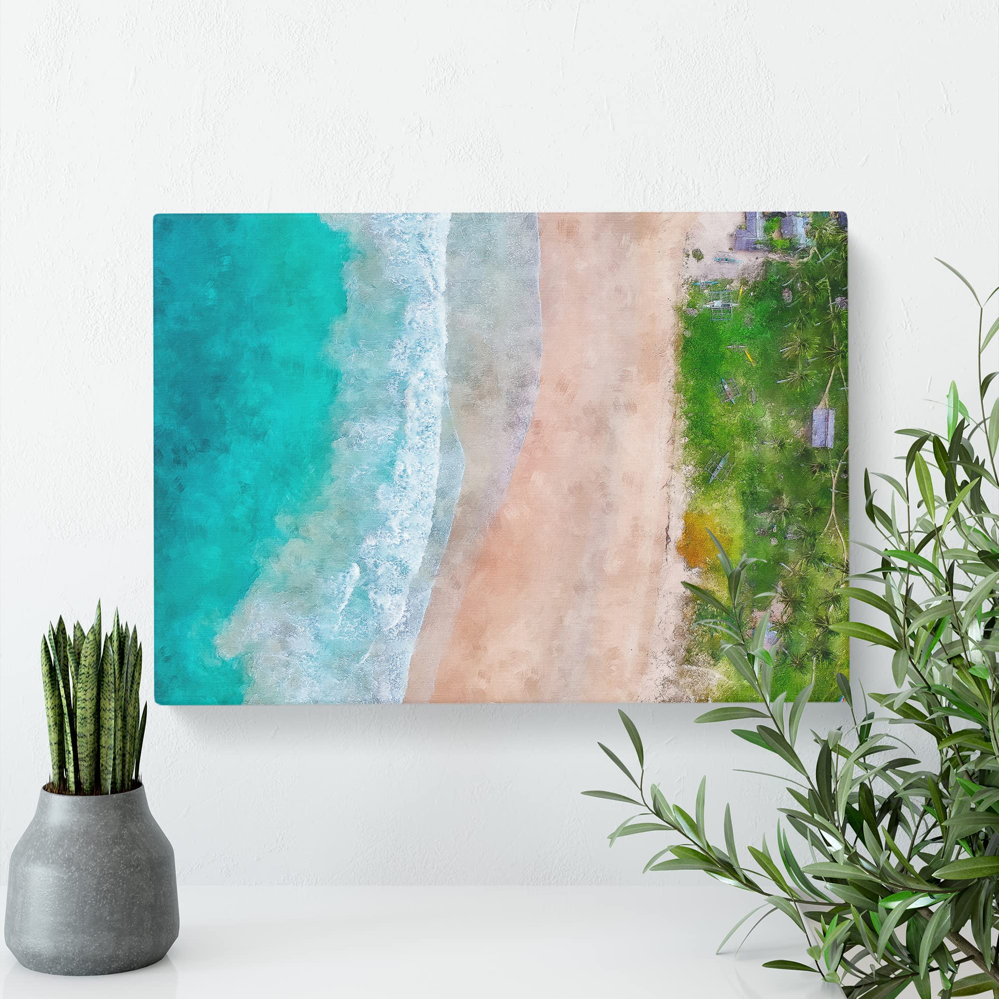 Nacpan Beach In El Nido Philippines Canvas Print, Mixed, 25L x 50W cm - Image 3