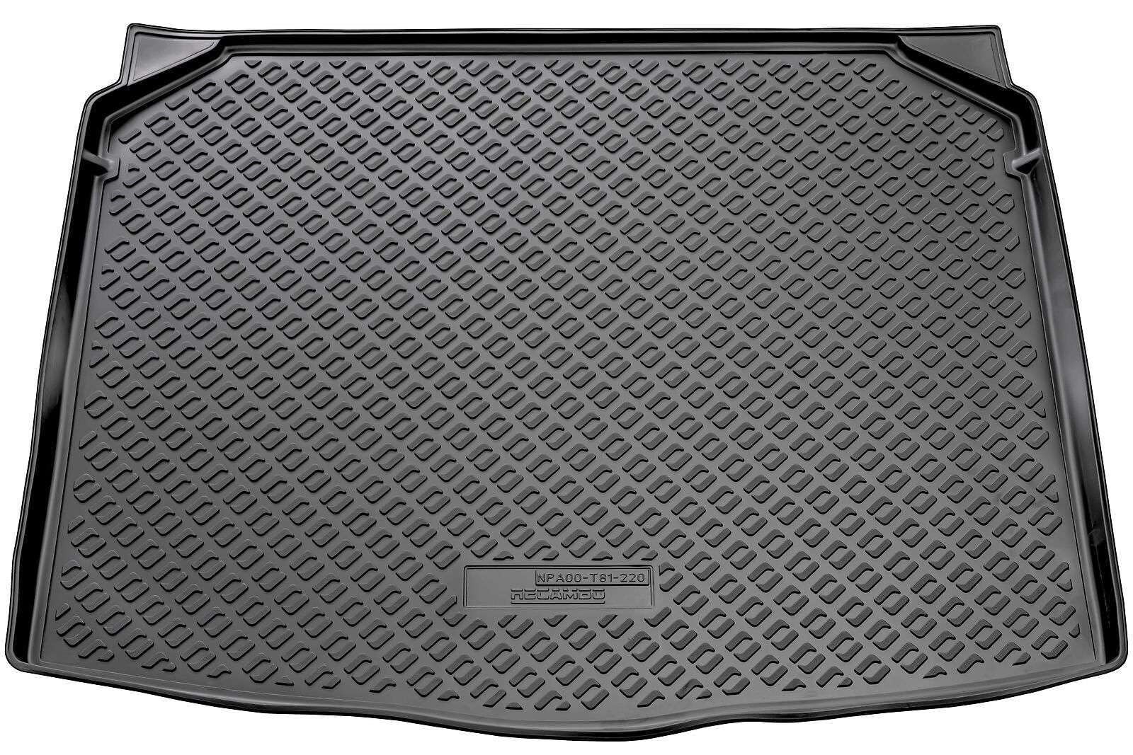 RECAMBO Set di tappetini in gomma e vasca per bagagliaio adatti per Skoda Karoq con sistema VarioFlex | dal 2017 > 100% tappetini per auto e bagagliaio in TPE antiscivolo di alta qualità, colore