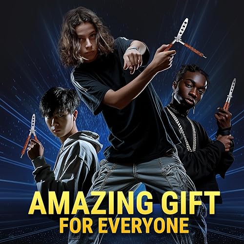 Miniatura 7 de Cuchillo de mariposa - Balisong Trainer - Entrenador de mariposa de práctica de madera con pestillo de resorte seguro - Cuchillos Balisong no son