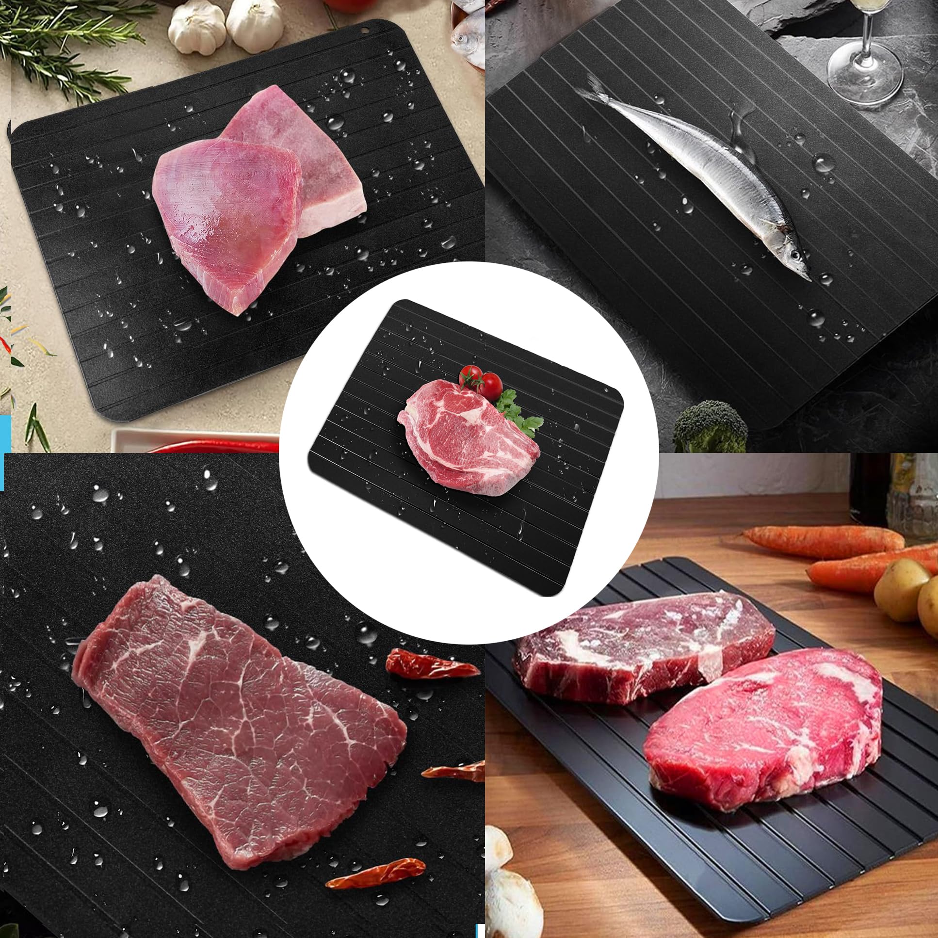 Plaque de Décongélation Rapide en Aluminium pour Viande Poisson et Aliments Surgelés
