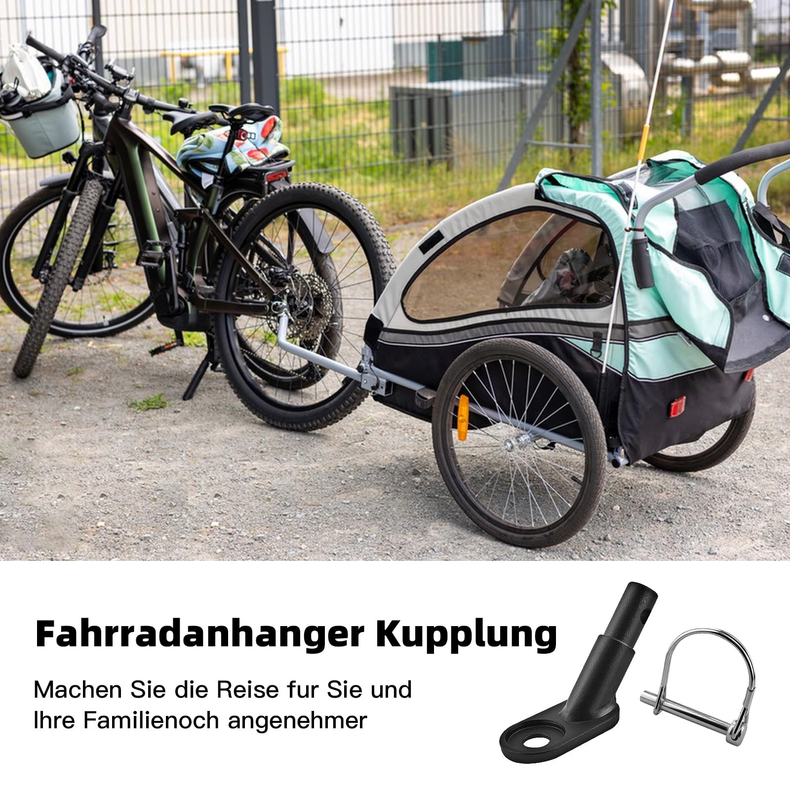 Adaptateur universel d'attelage de remorque de vélo pour chien et poussette