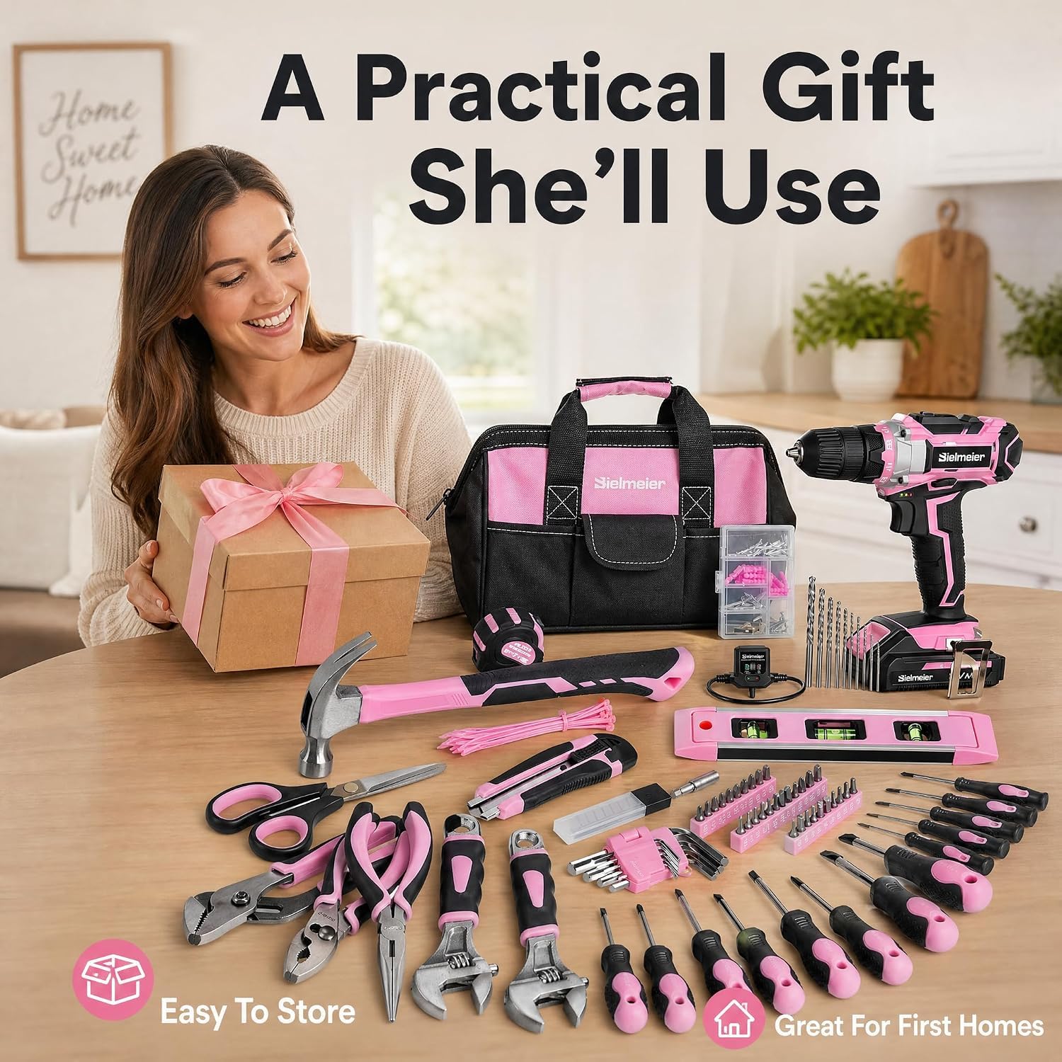 Bielmeier 236Pcs Pink Drill Set - Cordless Power Tool -5