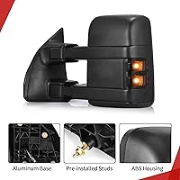 Vista 6 de YITAMOTOR Espejo de remolque compatible con Ford F250 F350 F450 F550 Super Duty 2008-2016, espejo lateral izquierdo del conductor extensible, espejo