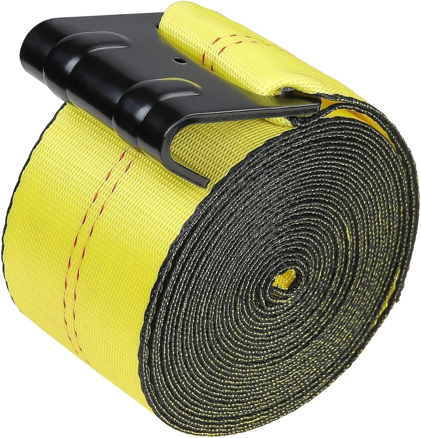 Winch Straps 4x40ft 6000lbs Capacity - 10 Pack - Heavy Duty Truck Tie Down Straps for Trailers, Flatbeds, Cargo Control, Tree Saver - Flat Hook