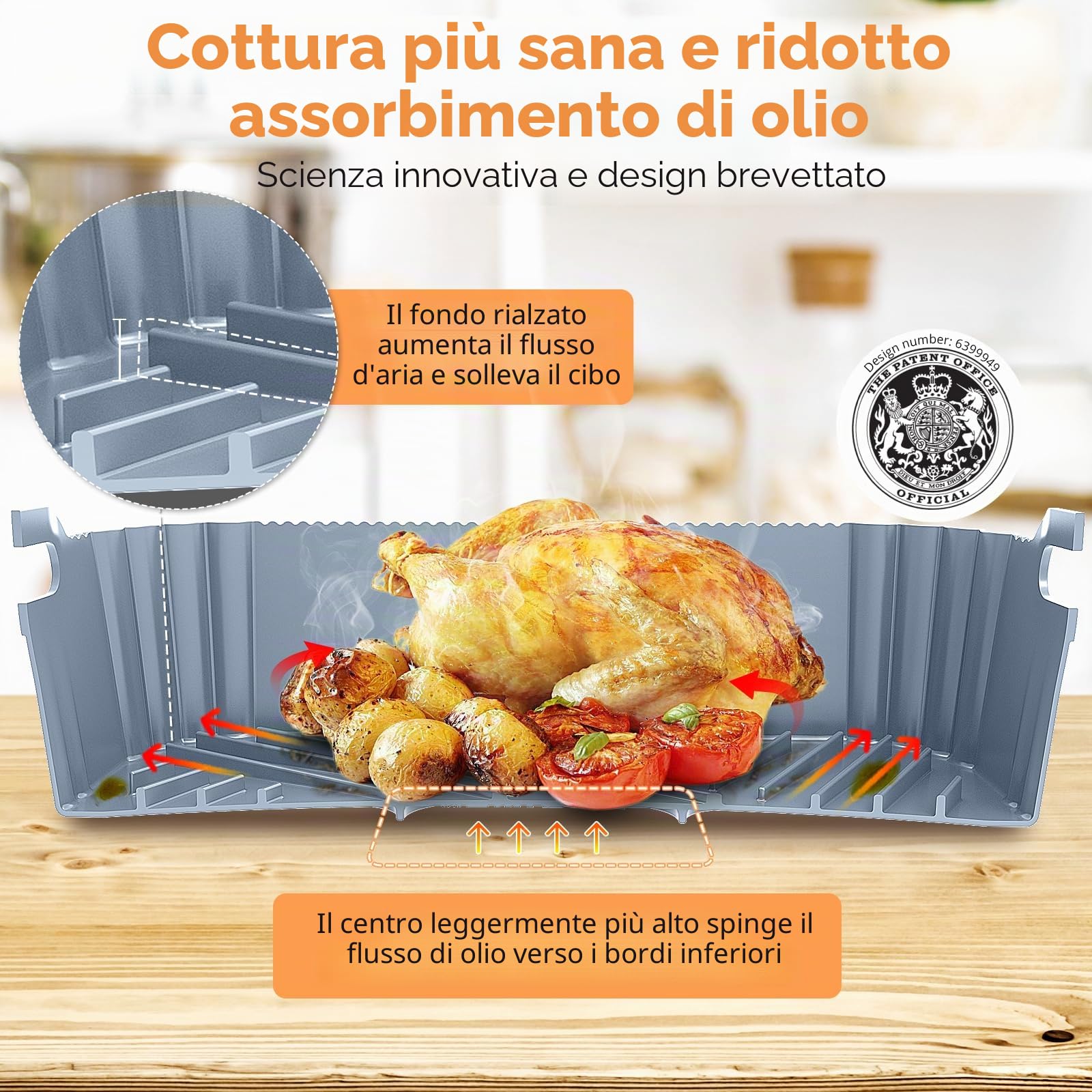 ENSINE Airfryer - Set di 3 stampi in silicone su misura per friggitrice ad aria calda Philips Airfryer 1000 Series 7,1 l, Na154/00 Dual Basket, riutilizzabile, colore: Grigio