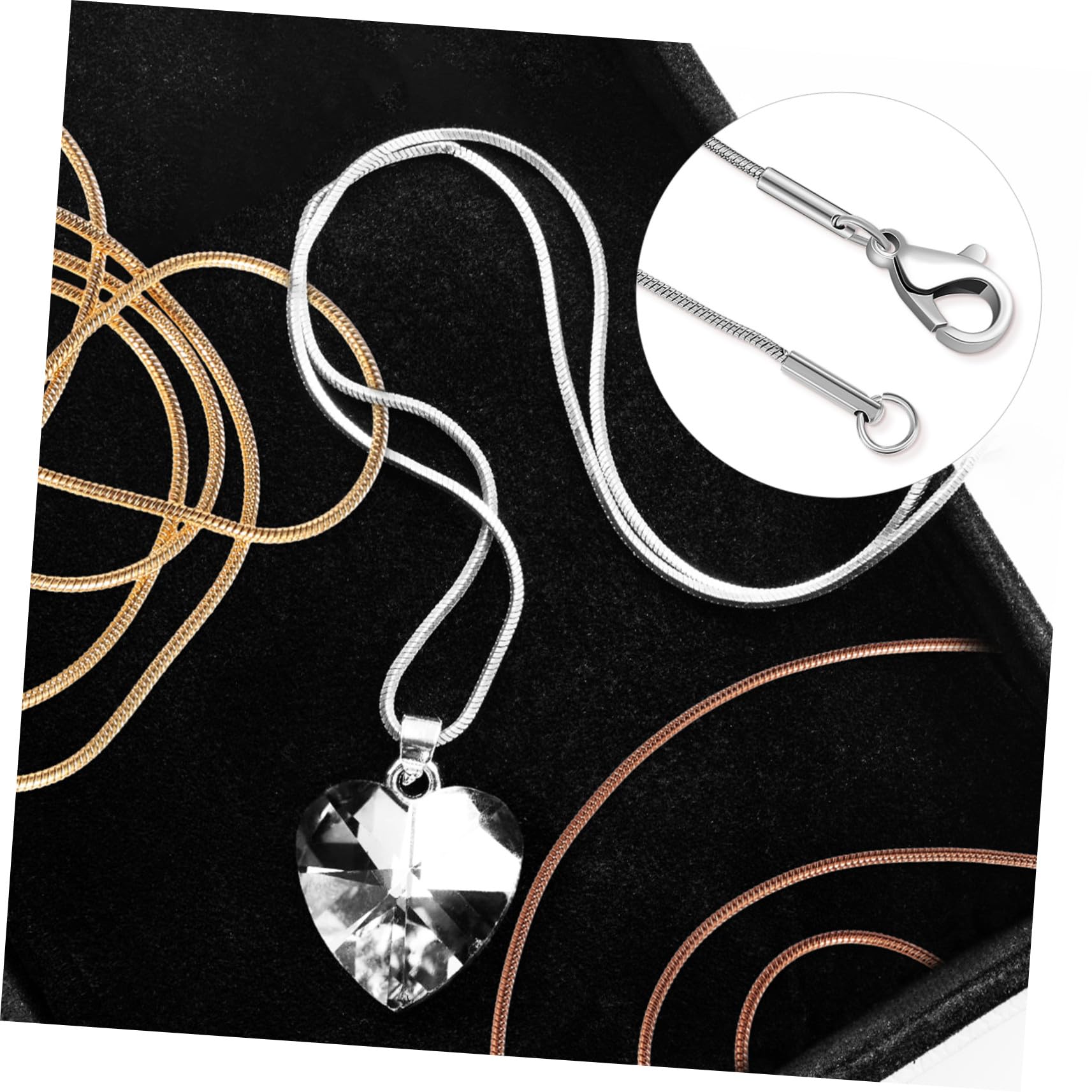 Ipetboom Catene Serpente con Chiusura a Moschettone in Acciaio Inossidabile 304 12 Pezzi per Creazione Collane Accessori Fai da Te per Feste e Incontri
