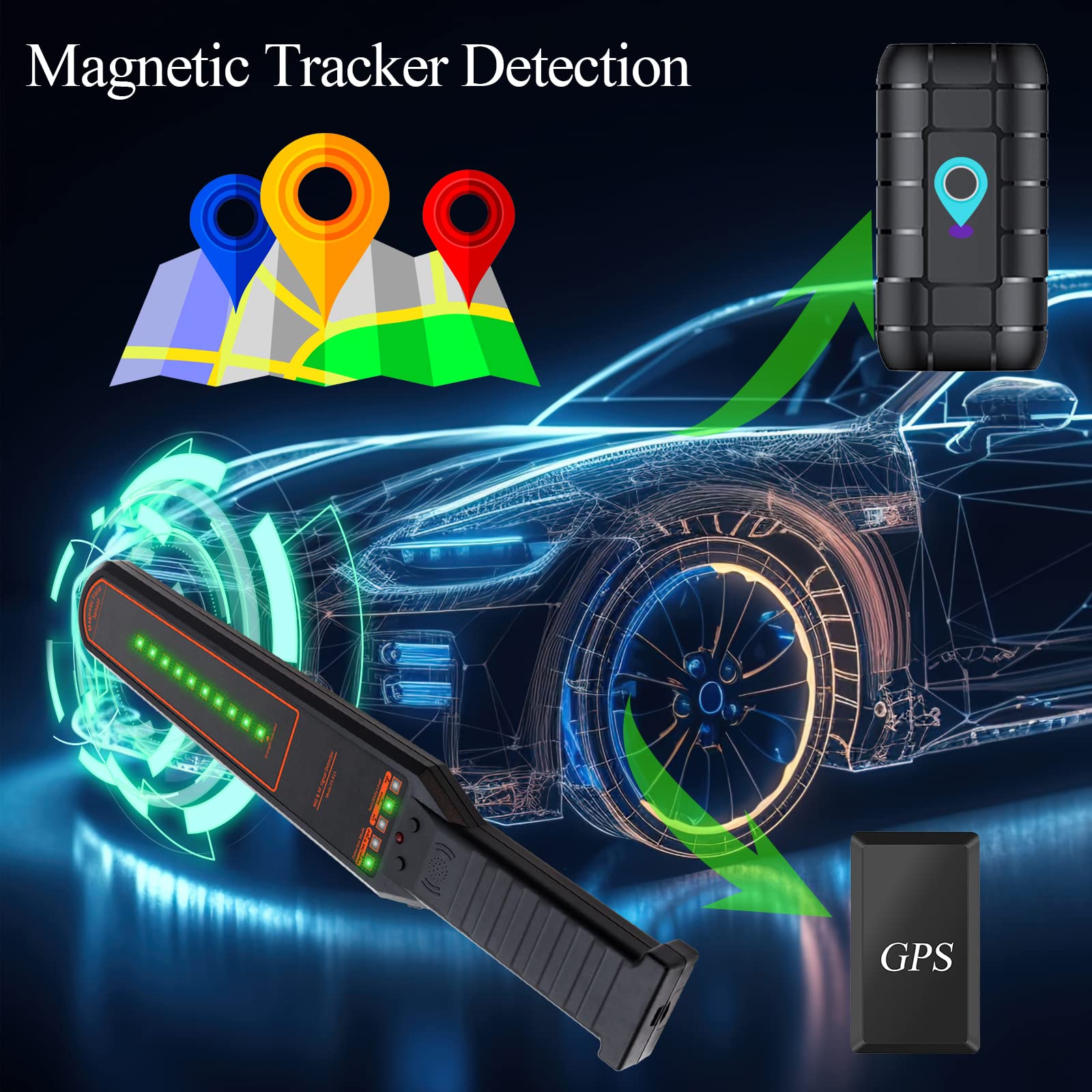 Wanzen Detektor & Versteckte Kamera Detektor, RF Scanner, Kamera Finder und GPS Tracker Finder mit Magneterkennung für Hotel, Auto, Büro, Zuhause und Reisen