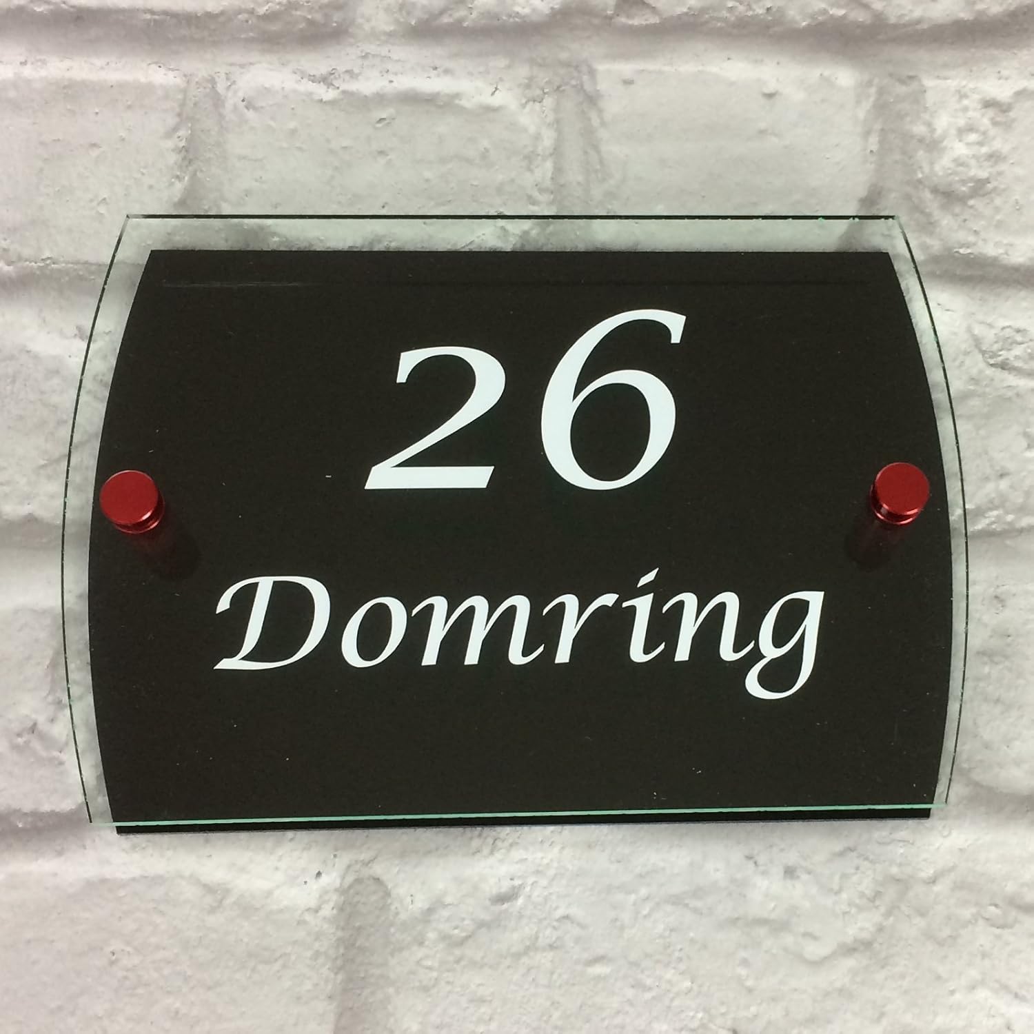 personalised acrylic HOUSE SIGN PLAQUE with house number & street name | door modern glass effect