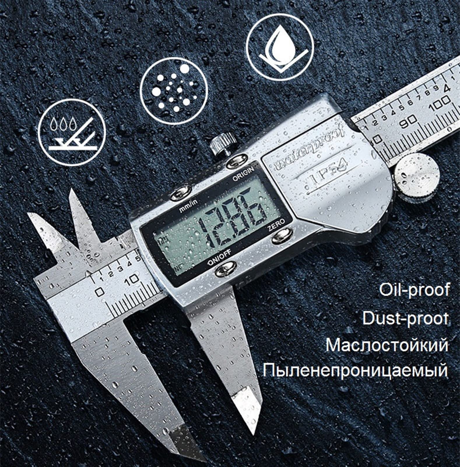 Pomiar suwmiarką Wielofunkcyjny suwmiarka cyfrowa IP54 Pochodzenie Względny pomiar Narzędzia pomiarowe Suwmiarki elektroniczne ze stali nierdzewnej(0-150mm)