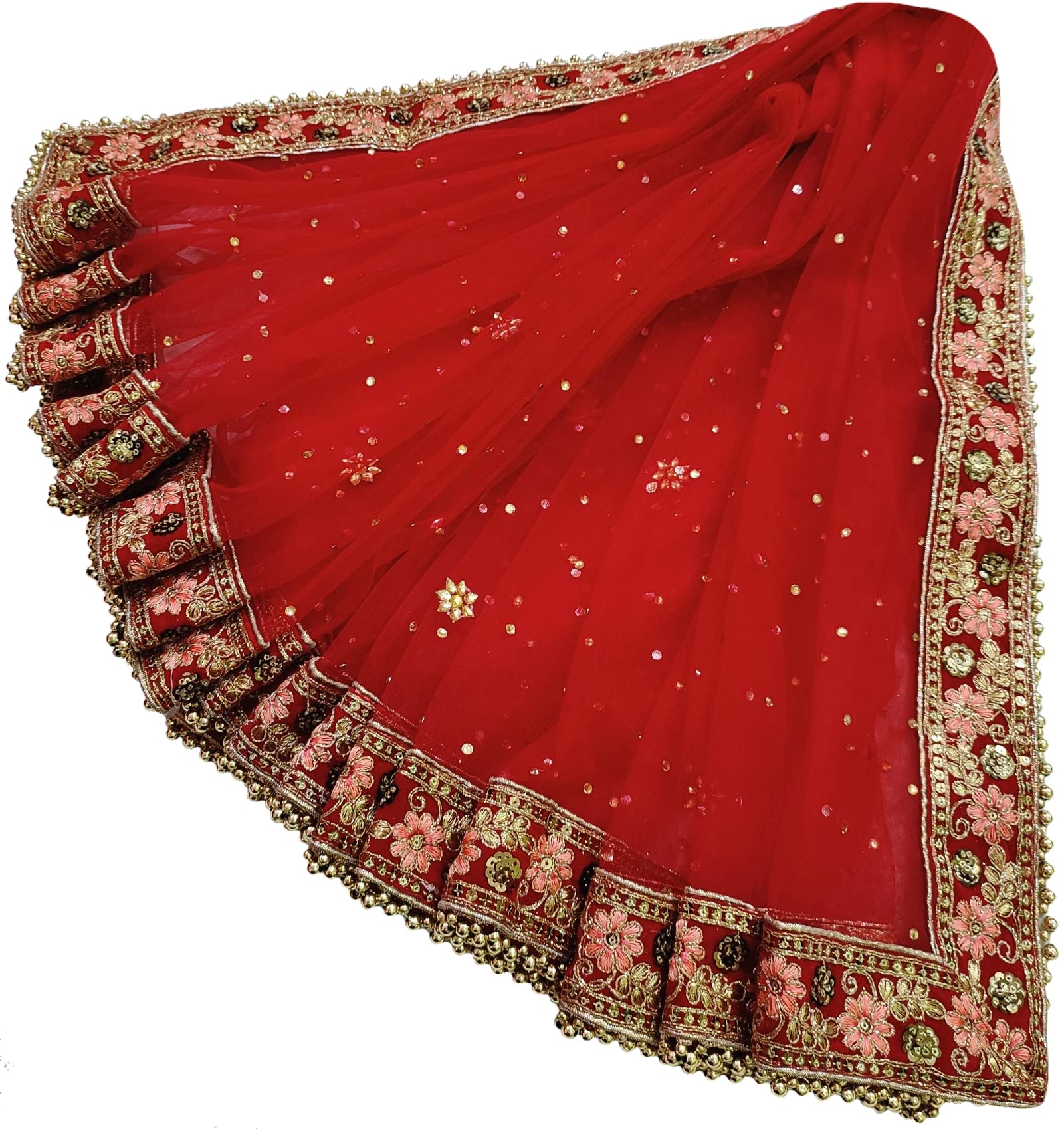 navti creations Women's Embroidered Net Dupatta (NC-209_Red_Free size)-picture-10