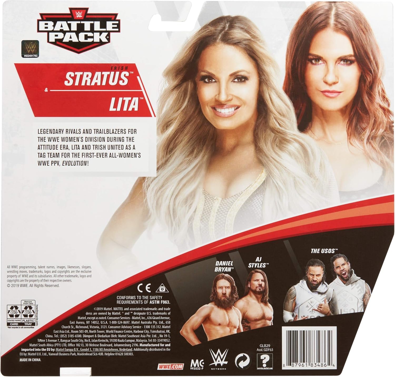 WWE Lita vs Trish Stratus Battle Pack Series #64 with Two 6-inch Articulated Action Figures & Ring Gear