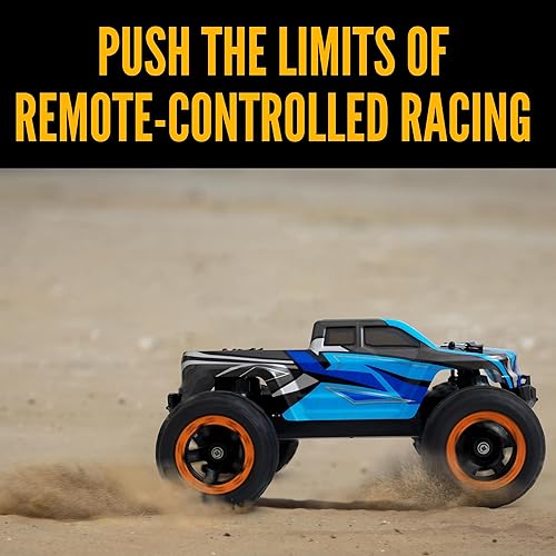 Miniatura 5 de wiproso Camión de carreras 4WD eléctrico a escala 116 con faros LED auto RC de 24 GHz con batería de polímero de litio y control remoto azul