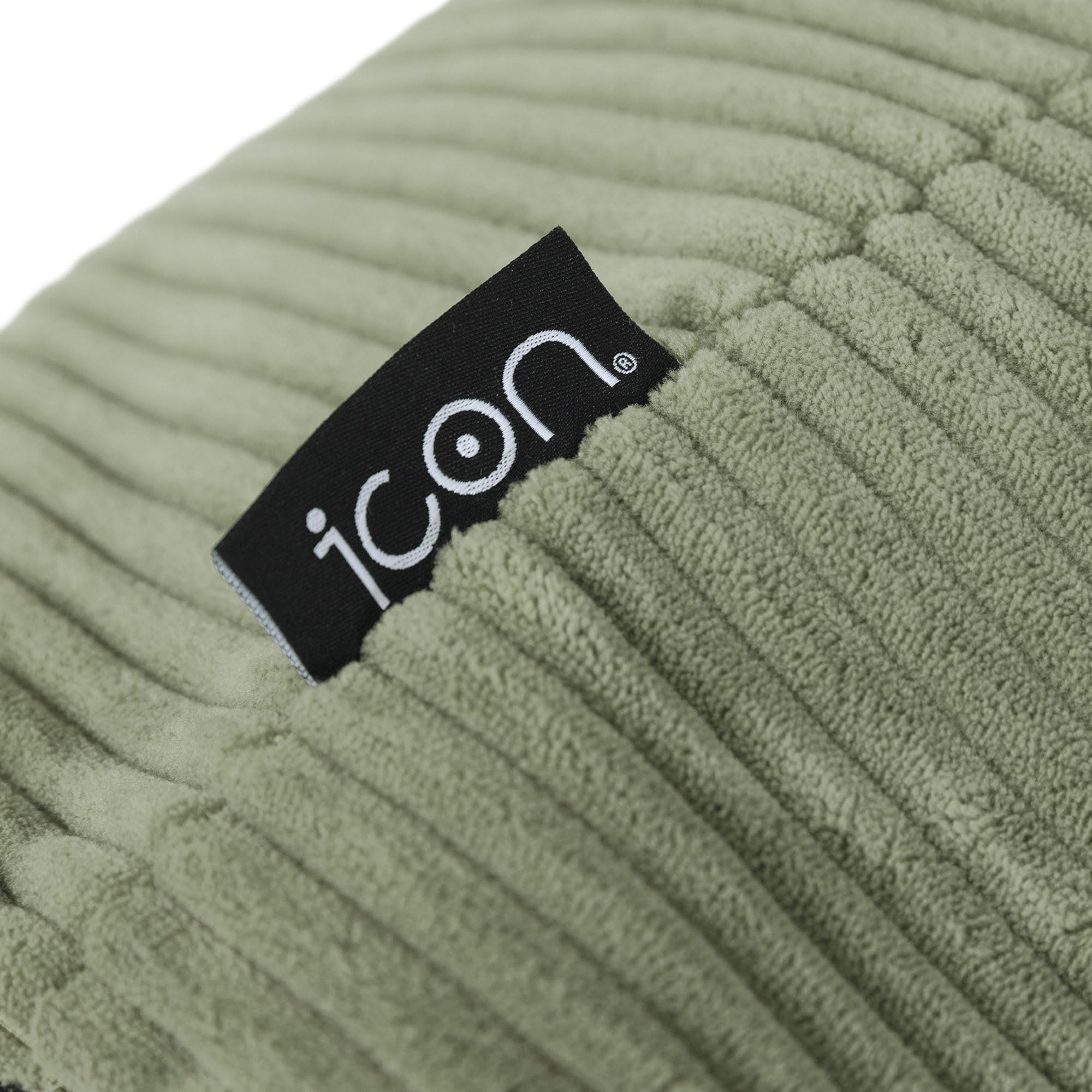 icon Milano Velluto a Coste Pouf Poggiapiedi con Riempimento, Verde