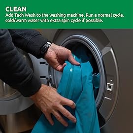 Nikwax Tech Wash,10 fl. oz., Nikwax Tech Wash Technical Cleaner for Jackets and Outerwear, Restores Waterproofing in Rain, Ski, and Snow Gear, Safe for Gore-Tex and DWR