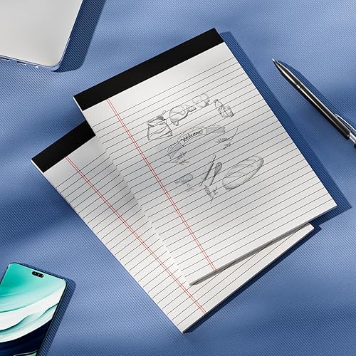 Miniatura 7 de PINJINGPRO Bloc de notas legales de 8.5 x 11.75 pulgadas de ancho, 30 hojas de impresión perforada de doble cara, 6 unidades, con parte trasera