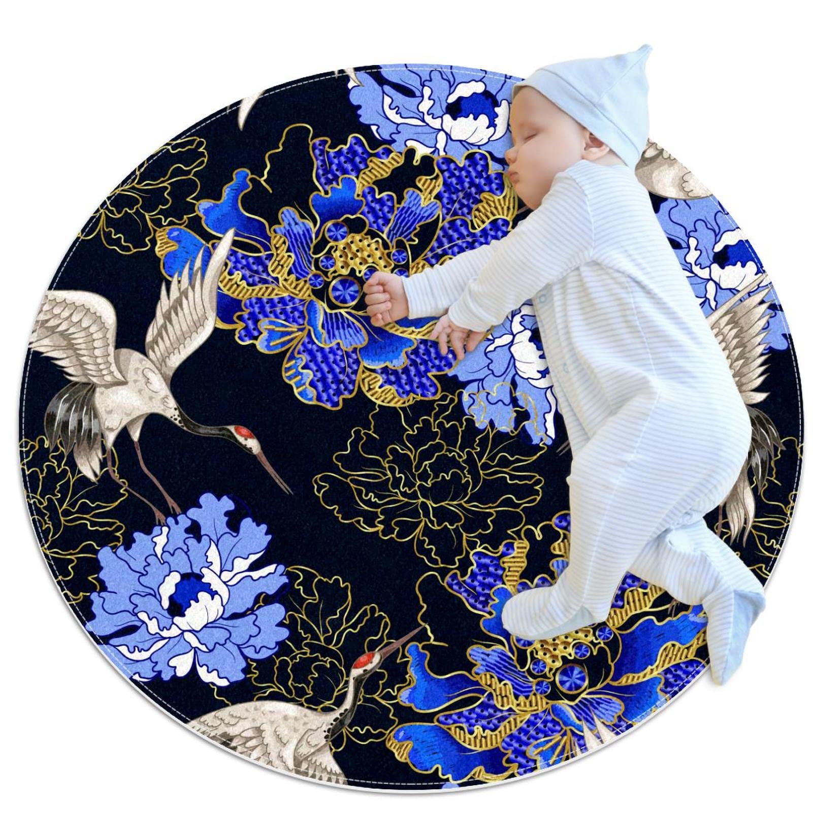 Tapis de sol grue asiatique antidérapant pour salon et canapé cocooning