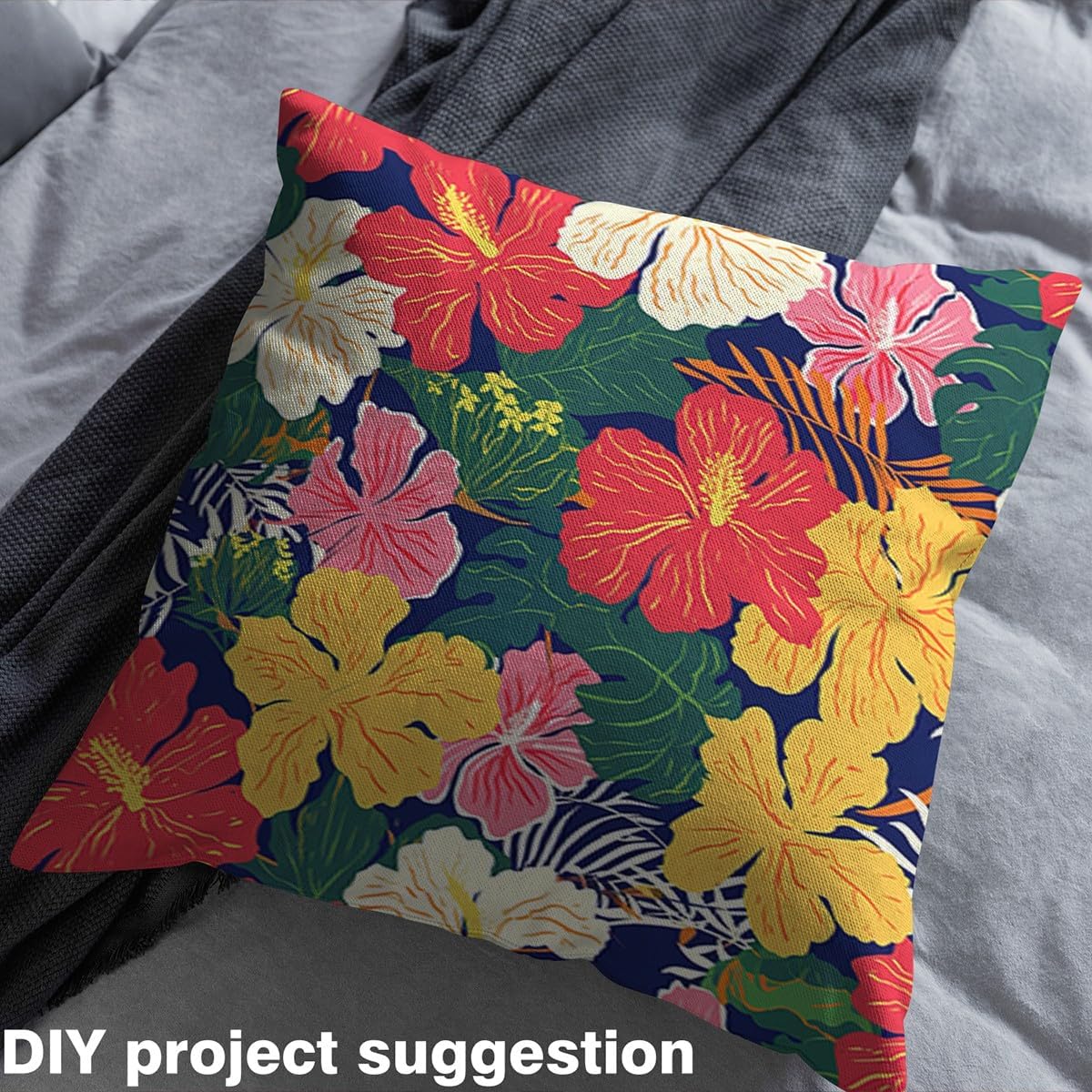 Watercolor Flower Outdoor Fabric by The Yard,Palm Leaf Tropical Plants Fabric by The Yard for Teens Craft Lover,Garden Floral Nature Lovers Upholstery Fabric for Clothing Quilting Sewing,3 Yards