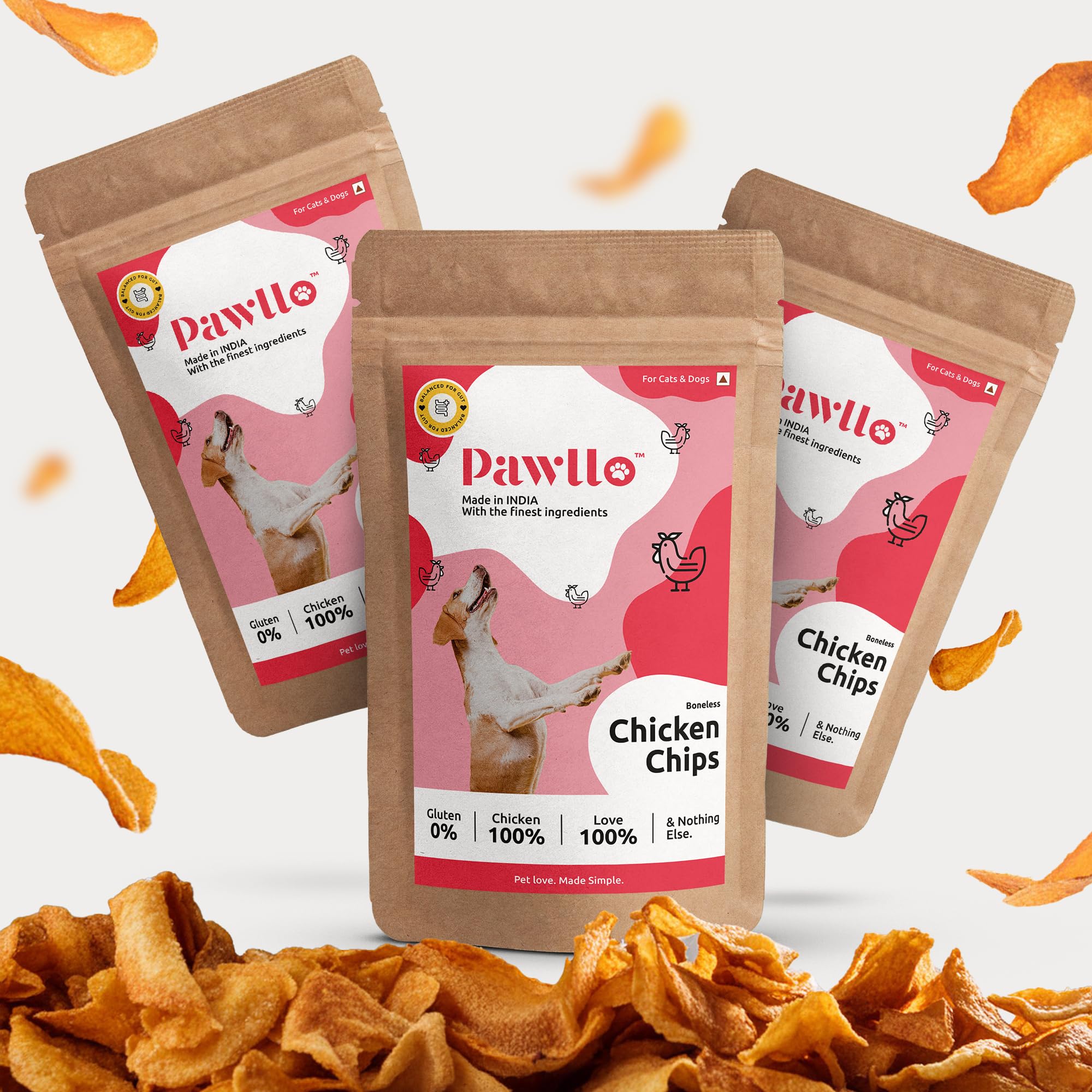 Pawllo Chicken Chips for Dogs & Cats | Dog Treats for Adult Dog | Training Treats | Puppy Treats | Treats for Puppies, Dogs | Chicken Adult Dog Snacks | Pack of 3 Pouch of 100 Gm Each (B0CGVH4HV8) Amazon Price History, Amazon Price Tracker