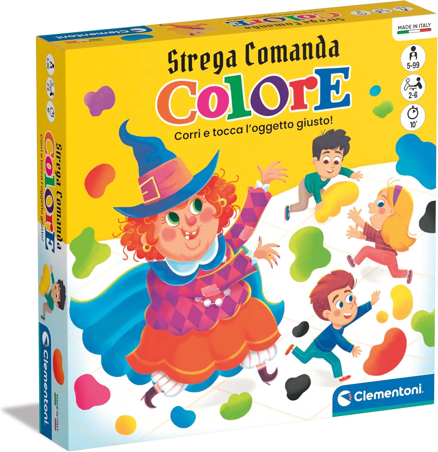 Clementoni - 16819 - Hexe Comanda Colore - board game children 5 years, illustrated cards, colour cards, playing cards, 2-6 players, in Italian, Made in Italy