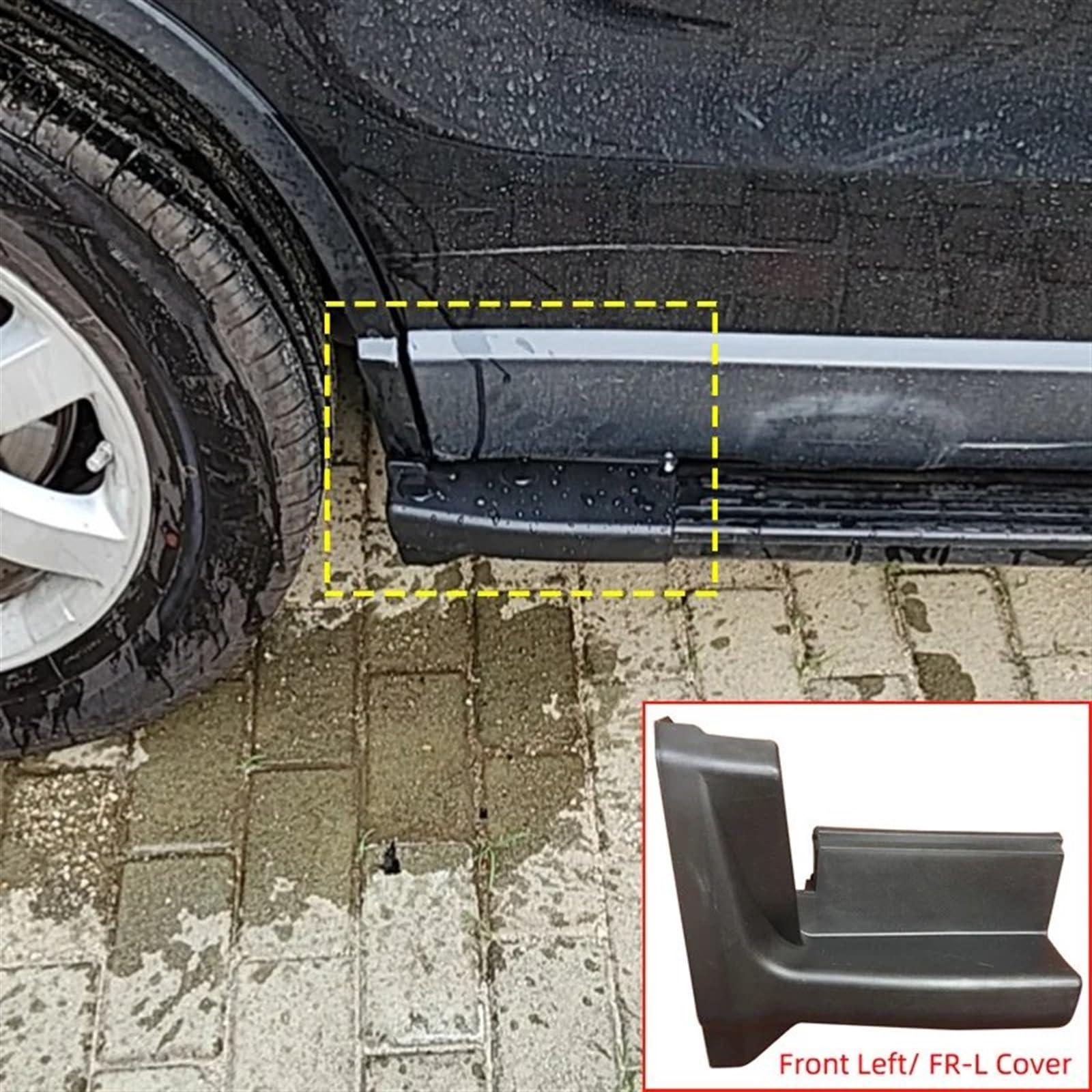 Faldones Laterales Tapa Extremo Estribo Lateral Puerta Automóvil para CR-V para CRV 3.ª Generación 2007 2008 2009 2010 2011 Estribo Tapa Tapón Extremo Superior Falda Lateral Coche(Frente Derecho)