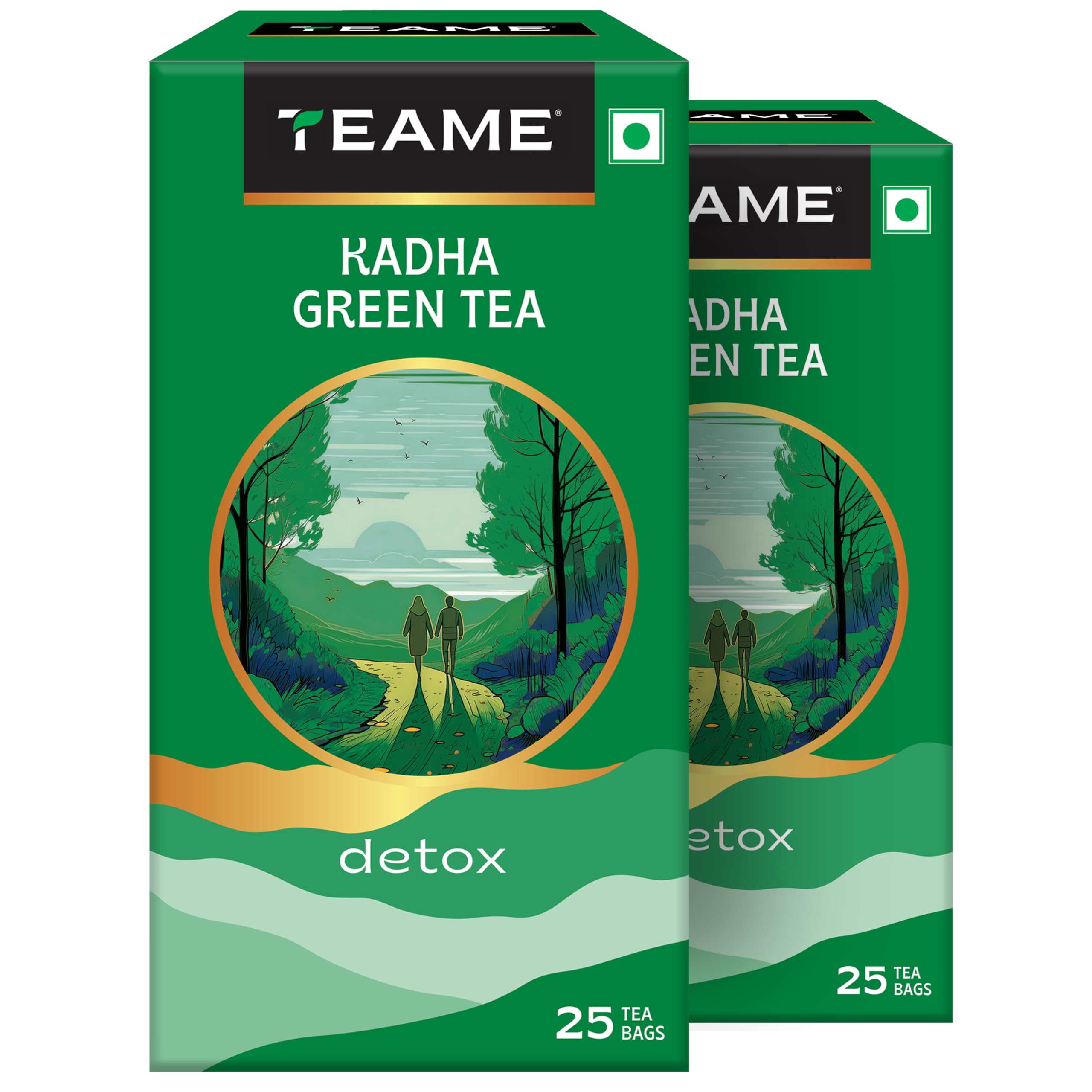 TE-A-ME Kadha Green Tea, 25 Bags (Pack of 2) | Christmas Gift | New Year Gift