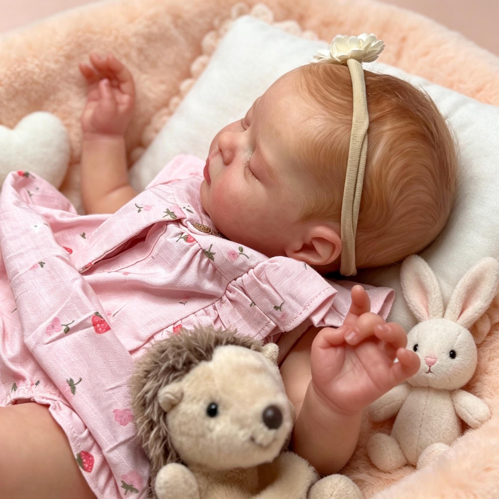 RXDOLL Ręcznie robione realistyczne lalki Reborn Baby 45 cm śpiące noworodki lalka miękka winylowa tkanina ciało realistyczne lalki niemowlęce, które wyglądają prawdziwie Reborn niemowlę lalka z