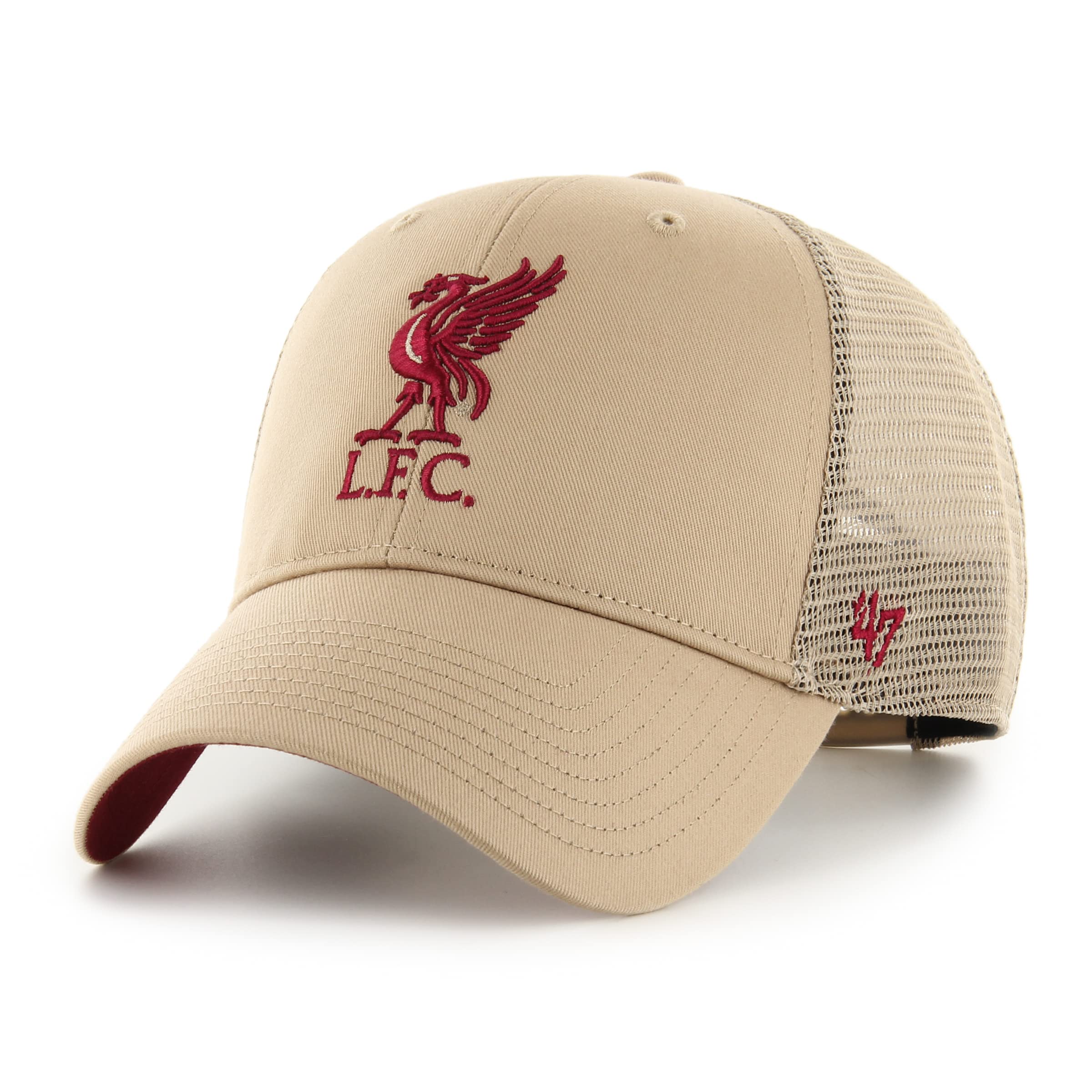 Unisex Khaki 47 Brand Trucker Snapback Cap - Branson Fc Liverpool
