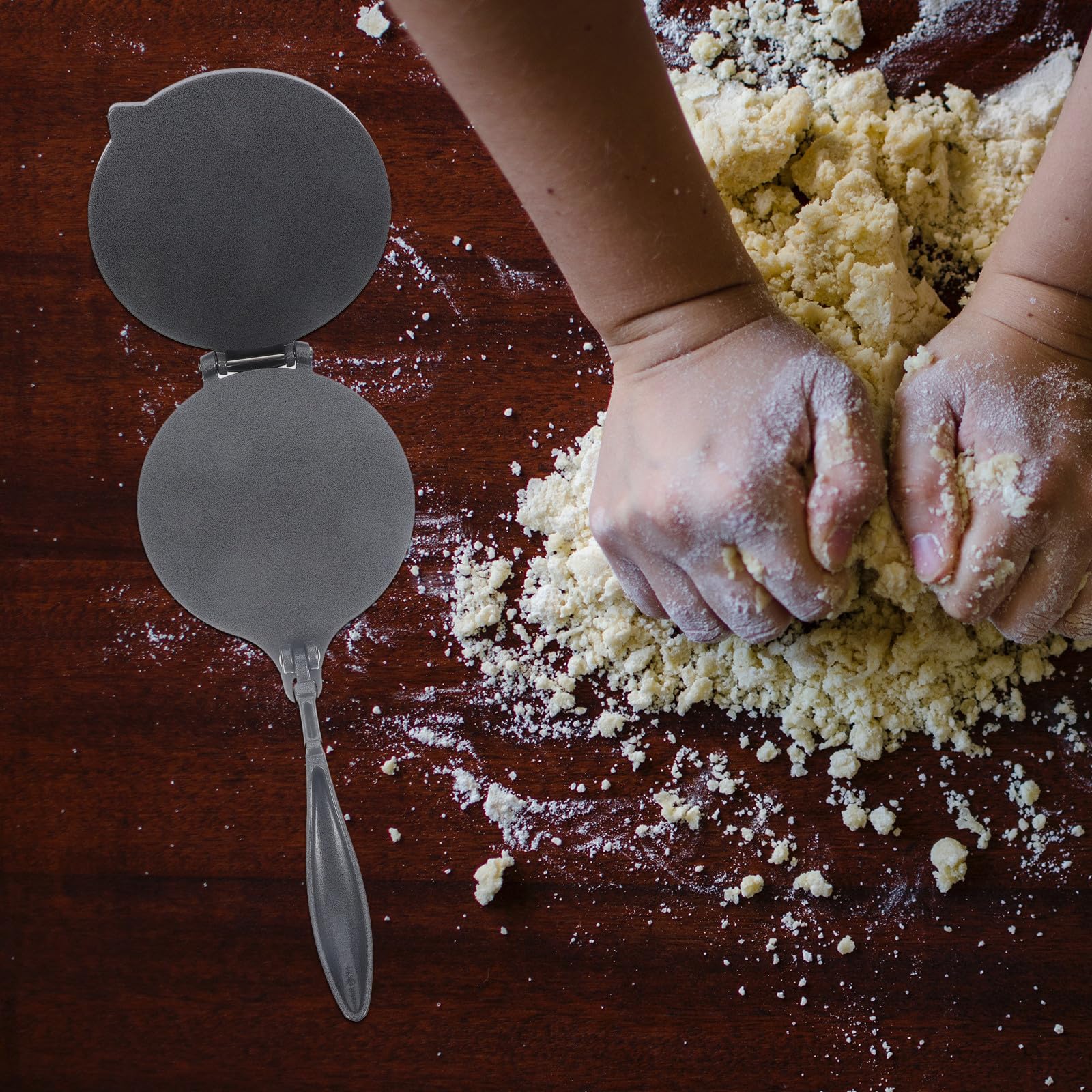 Abaodam Prensa para Hacer Tortillas de Aluminio Fundido, Aplastador de Masa para Tortillas de Maíz, Herramienta Resistente y Compacta para Cocina Tradicional