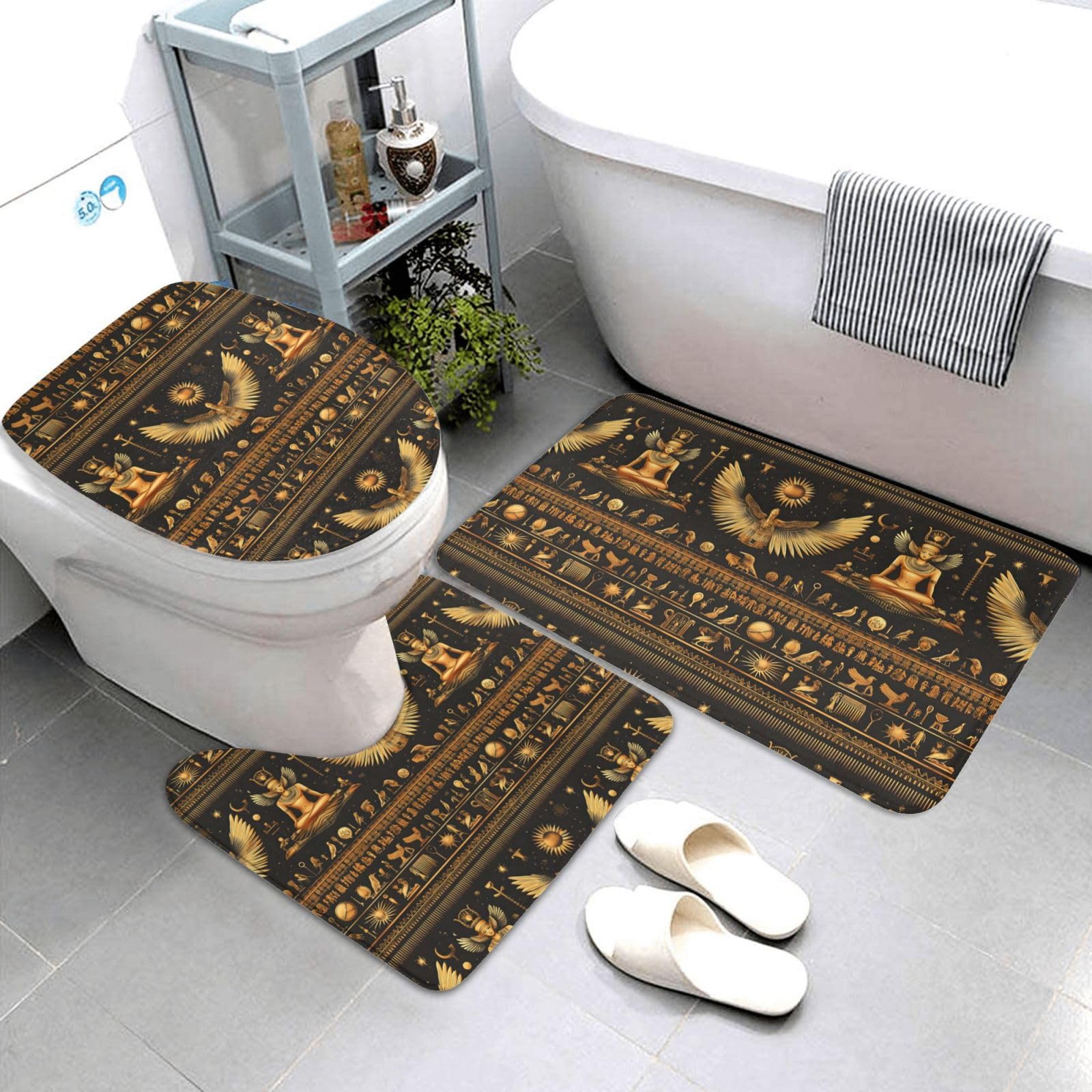 Tapis de salle de bain antidérapant lot de 3 pour éviter les glissades et l'humidité