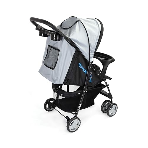 Miniatura 8 de ROADMATE - Cochecito compacto multiposición con toldo redondo, cesta y bandeja de juguetes (negro)